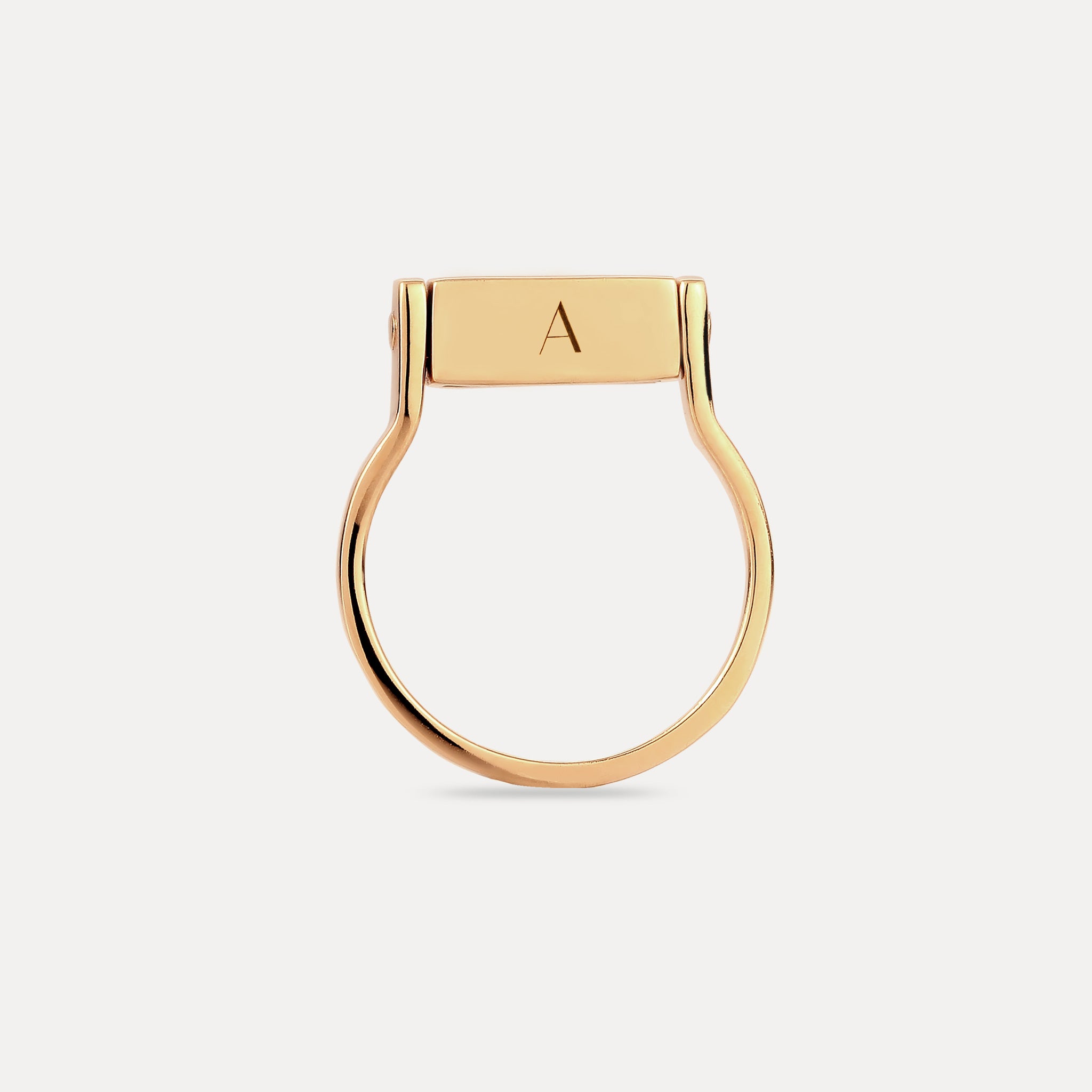 Saphir Engravable Brick Flip Ring