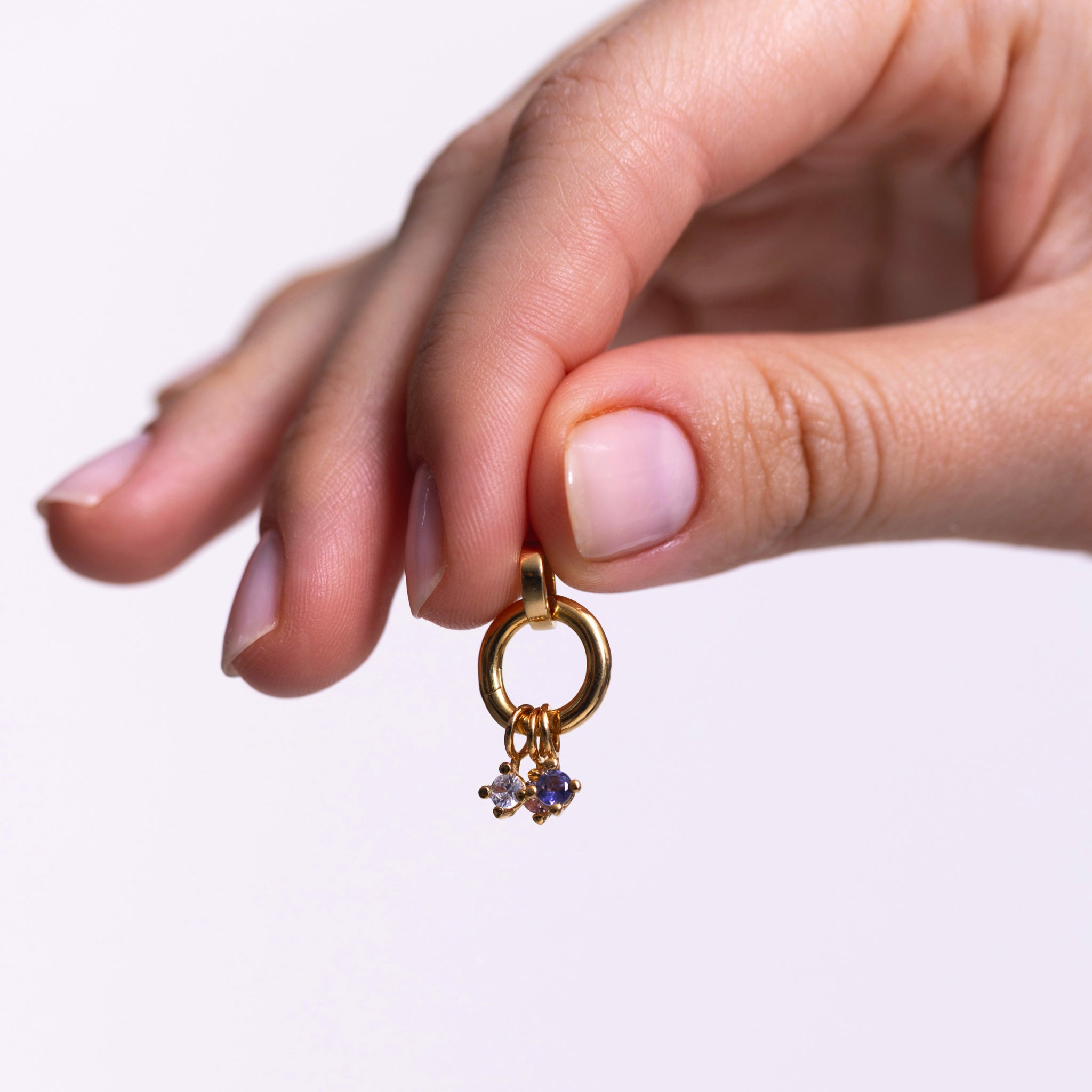The Minimalist Birthstone Charm Anhänger | 585 Gold