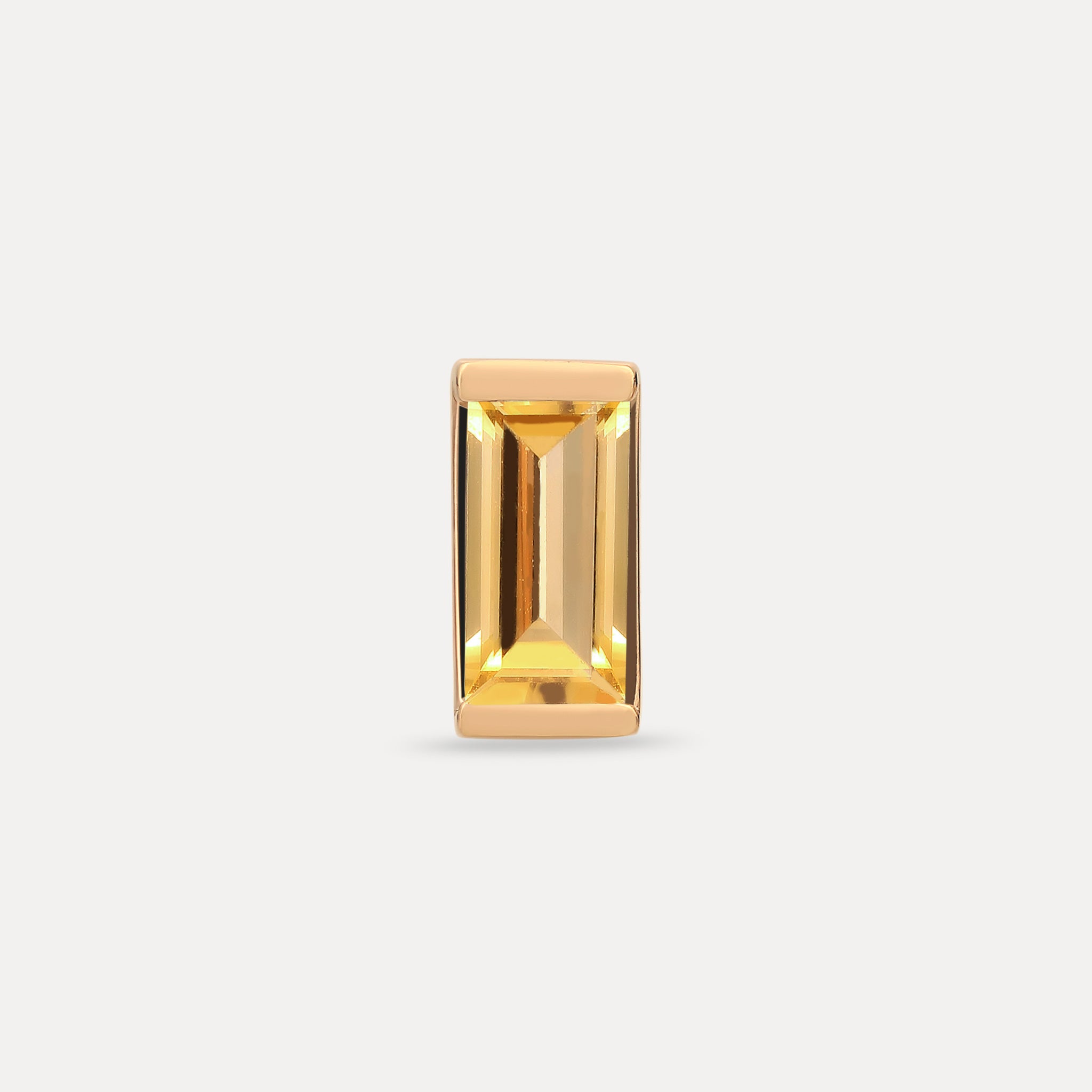 Citrin Balance Baguette Ohrstecker Ohrringe - Single | 585 Gold