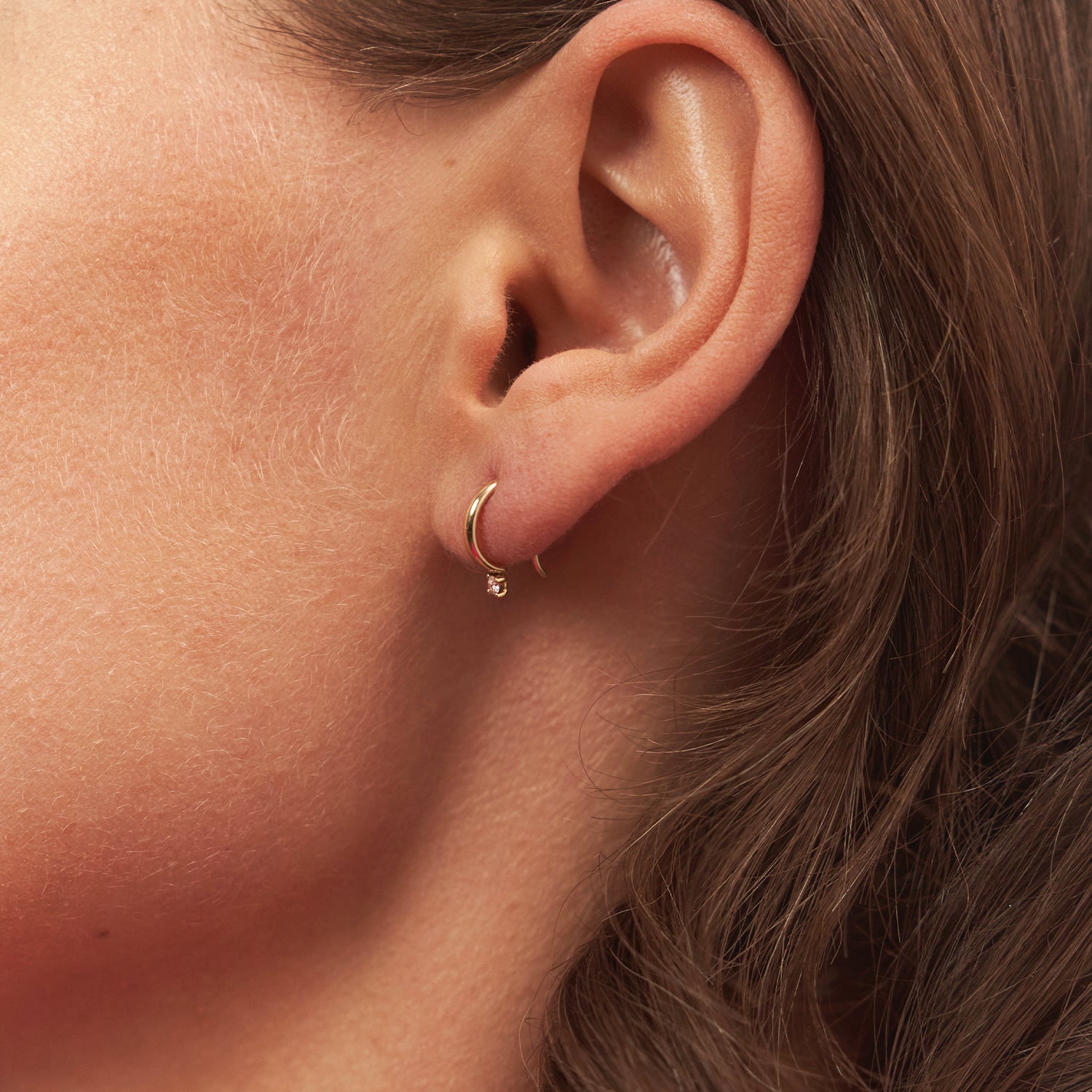 Diamant Arch Dangle Ohrringe - Single | 585 Gold