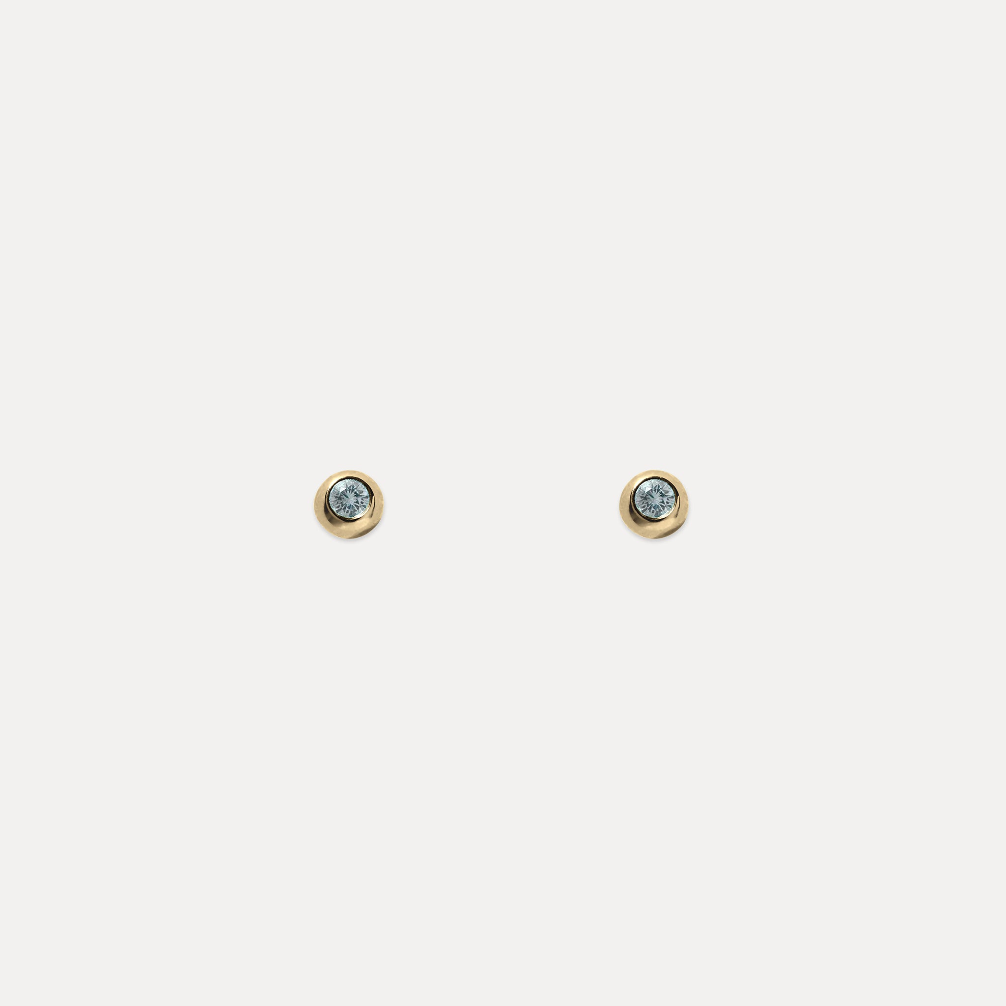 Aquamarin Brilliant Dot Ohrstecker Ohrringe | 585 Gold