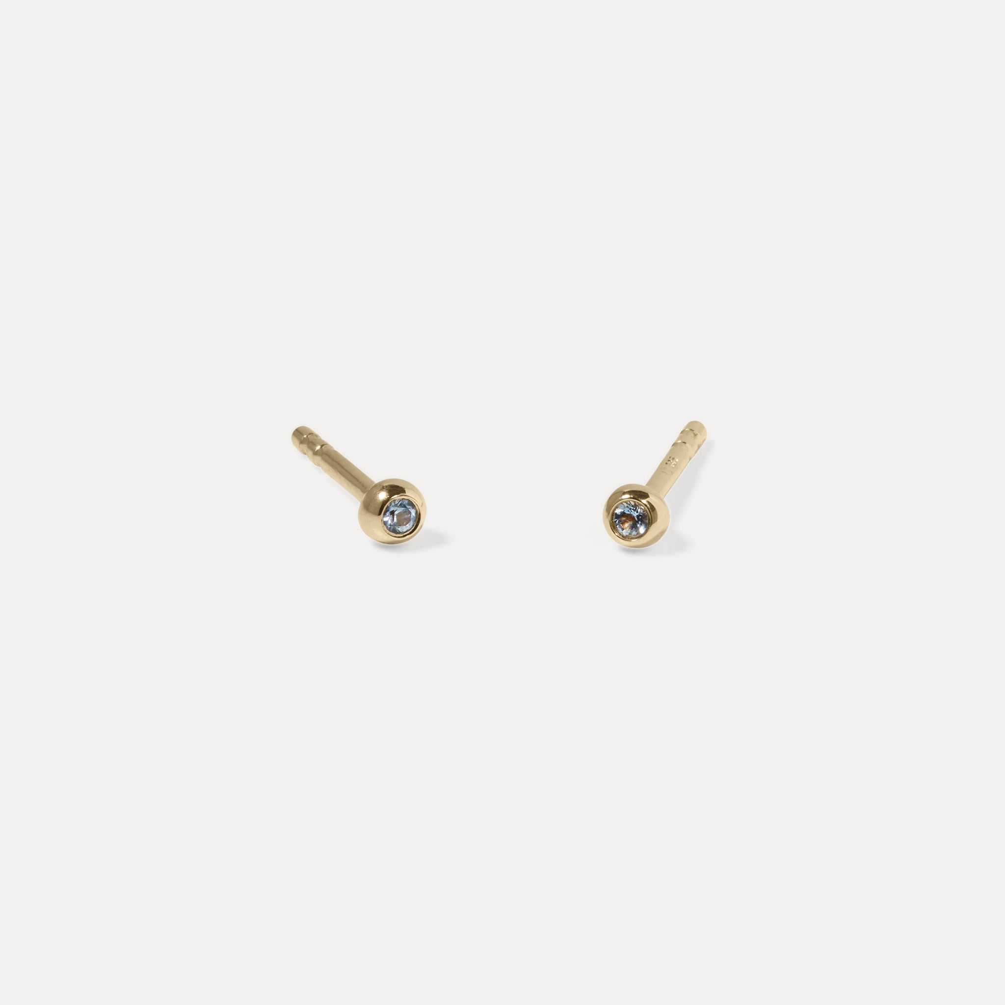 Aquamarin Brilliant Dot Ohrstecker Ohrringe | 585 Gold