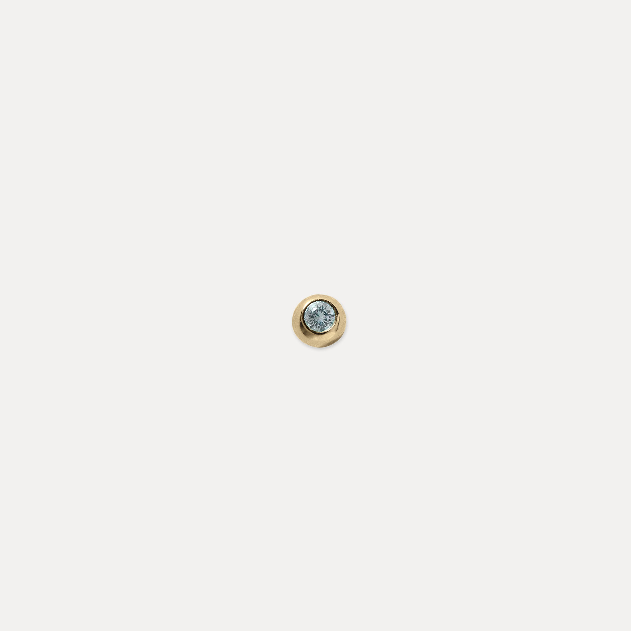 Aquamarin Brilliant Dot Ohrstecker Ohrringe - Single | 585 Gold