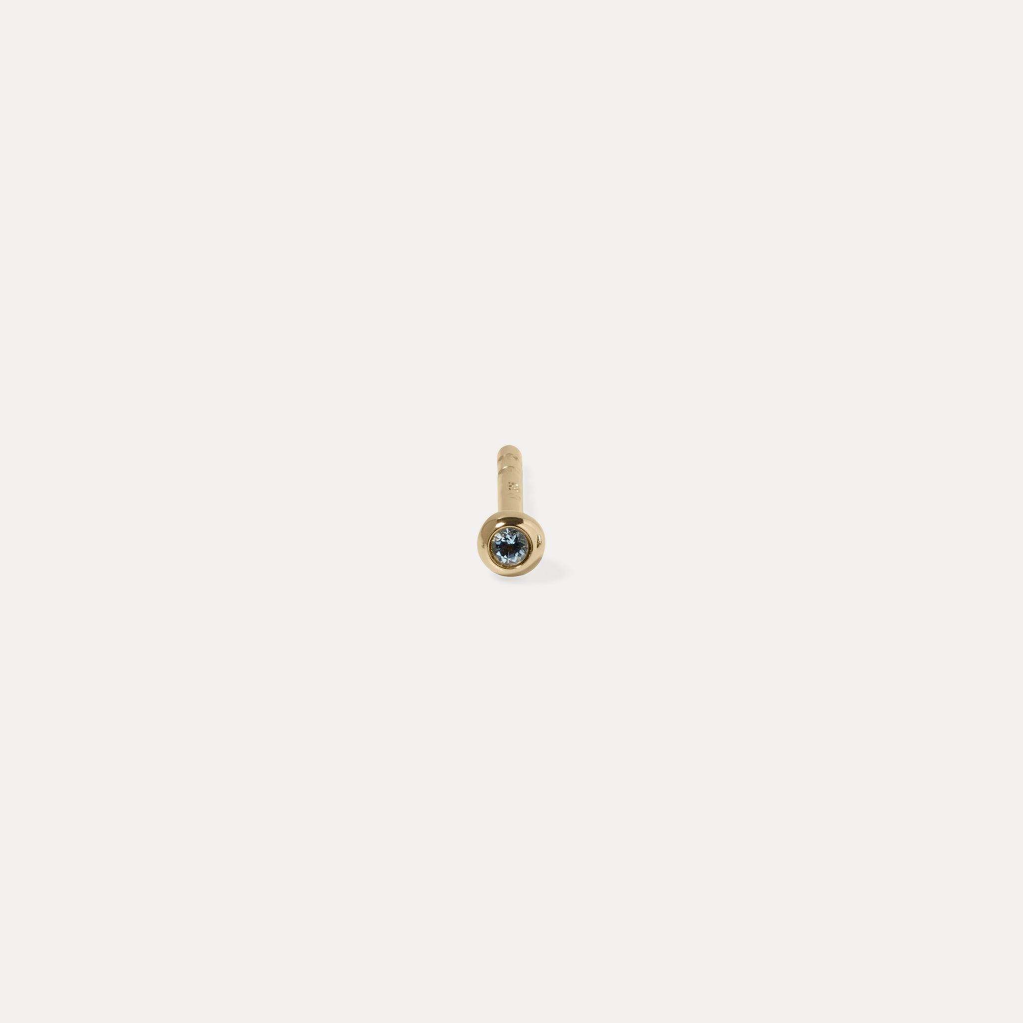 Aquamarin Brilliant Dot Ohrstecker Ohrringe - Single | 585 Gold