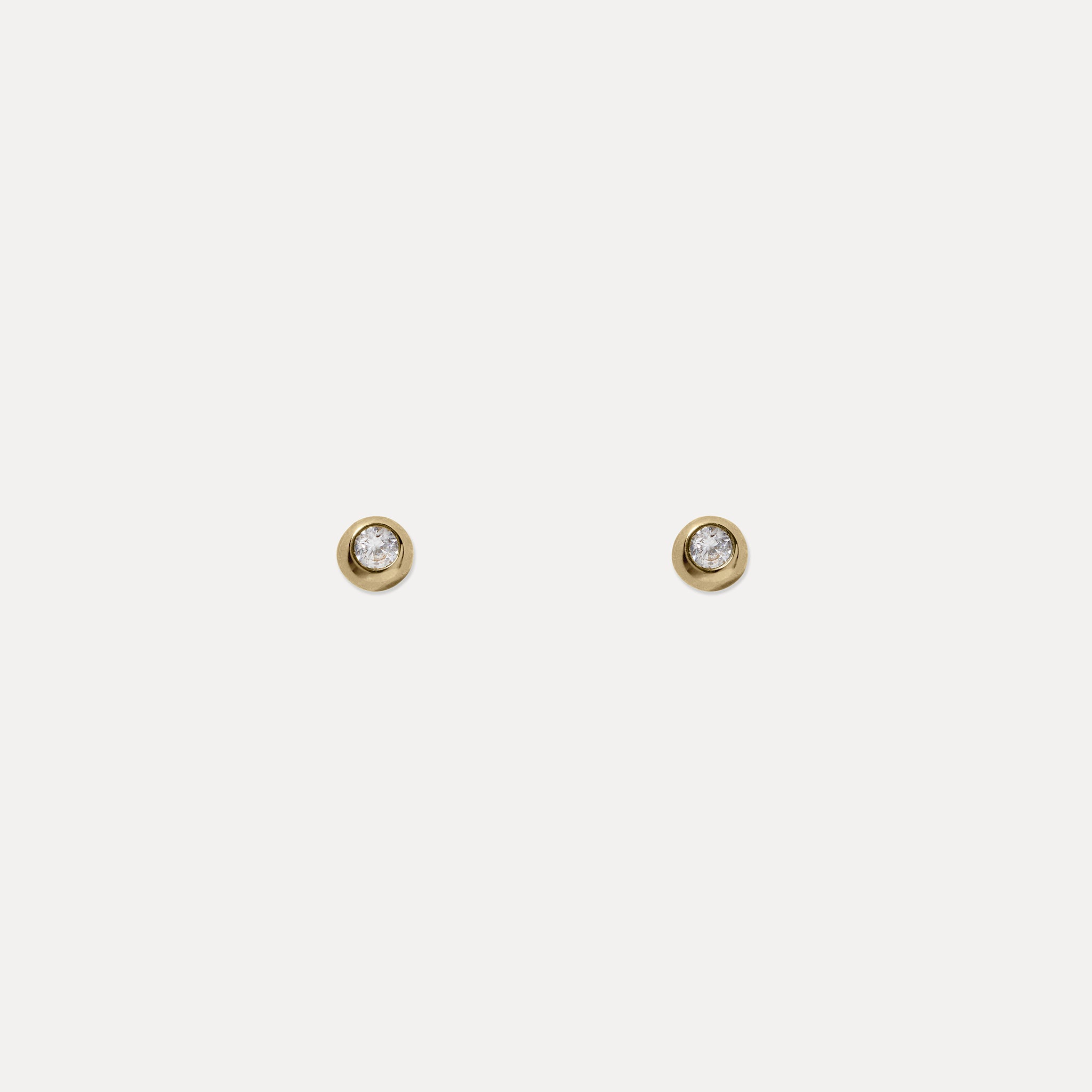 Weißer Saphir Brilliant Dot Ohrstecker Ohrringe | 585 Gold