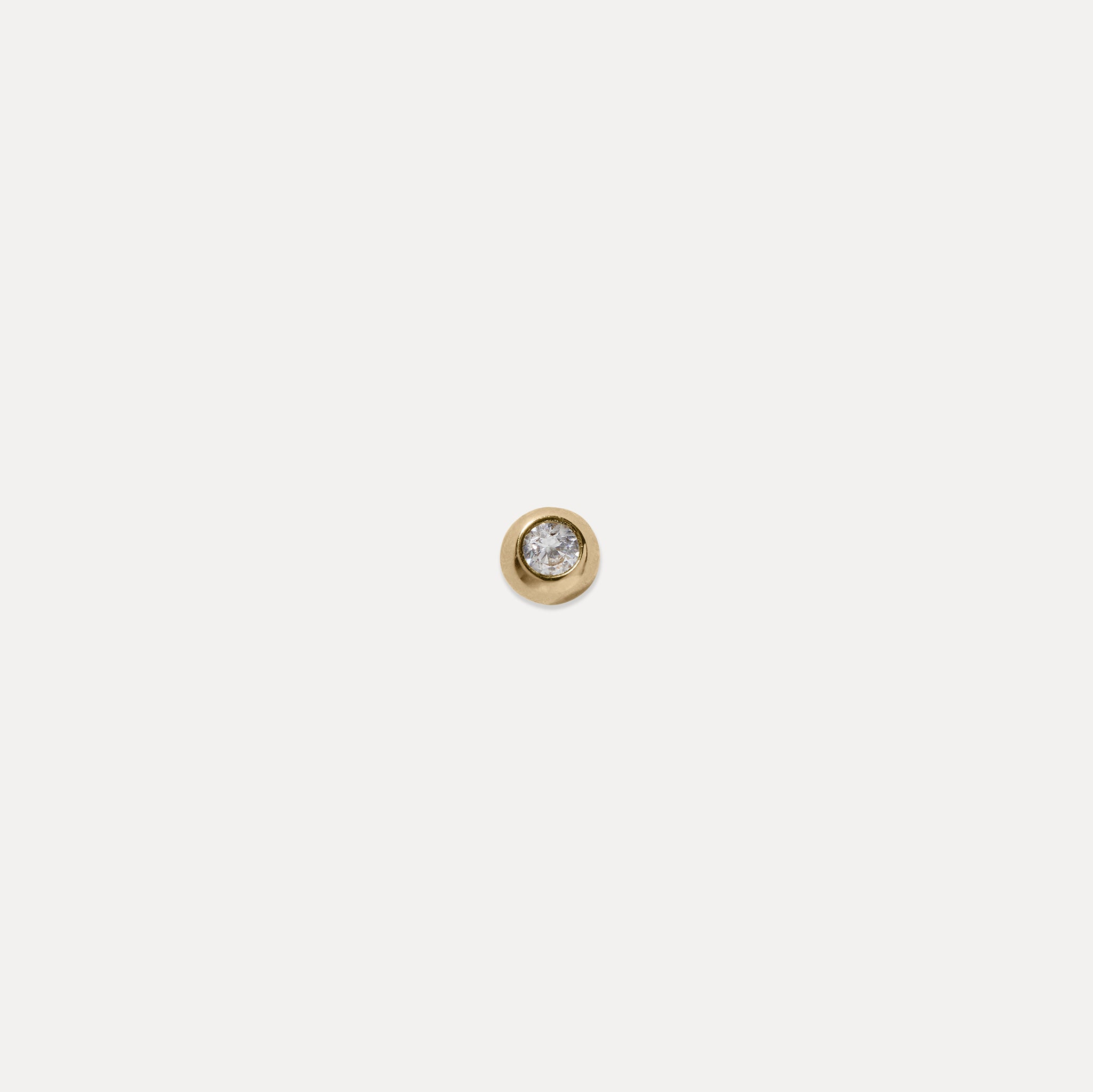 Weißer Saphir Brilliant Dot Ohrstecker Ohrringe - Single | 585 Gold