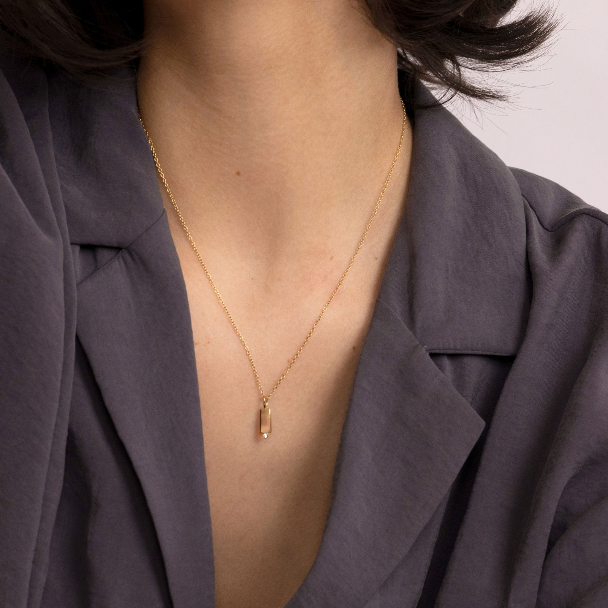 Saphir Brick Tag Anhänger