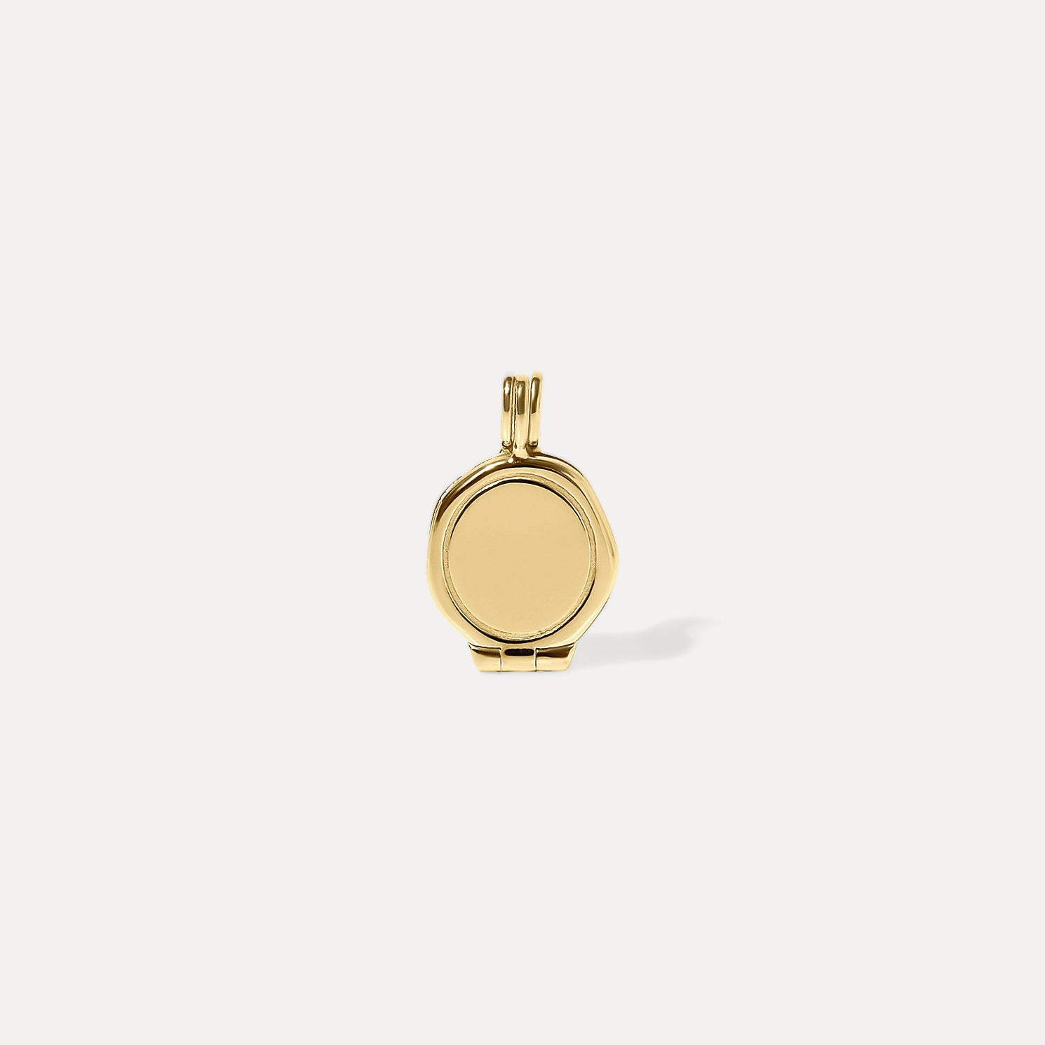 Engravable Seal Medaillon Kette 14k Massivgold