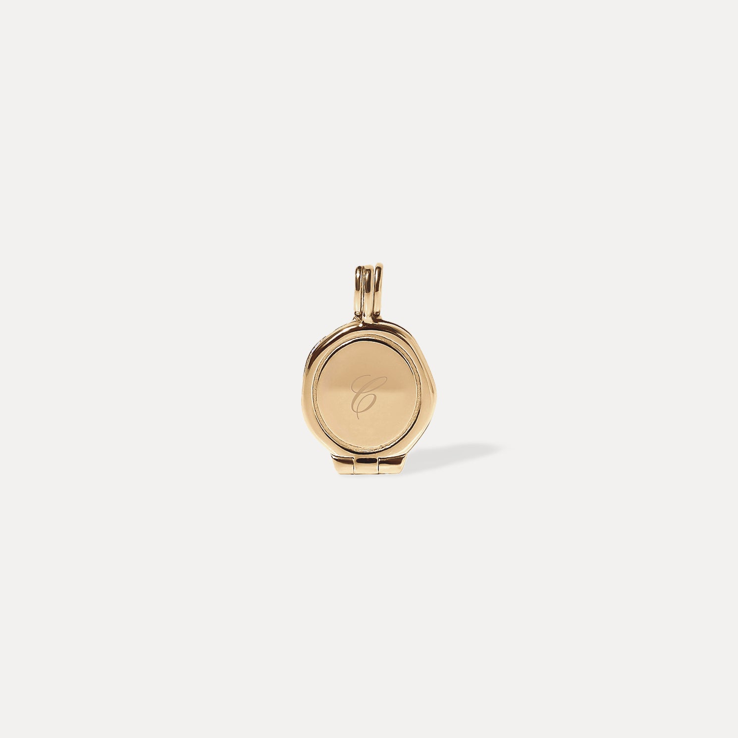 Engravable Seal Medaillon Anhänger | 585 Gold