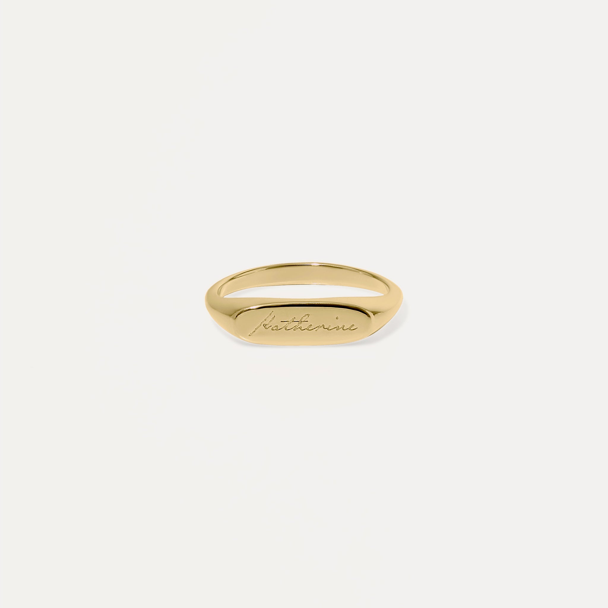 Engravable Flat-Top Ring | 585 Gold