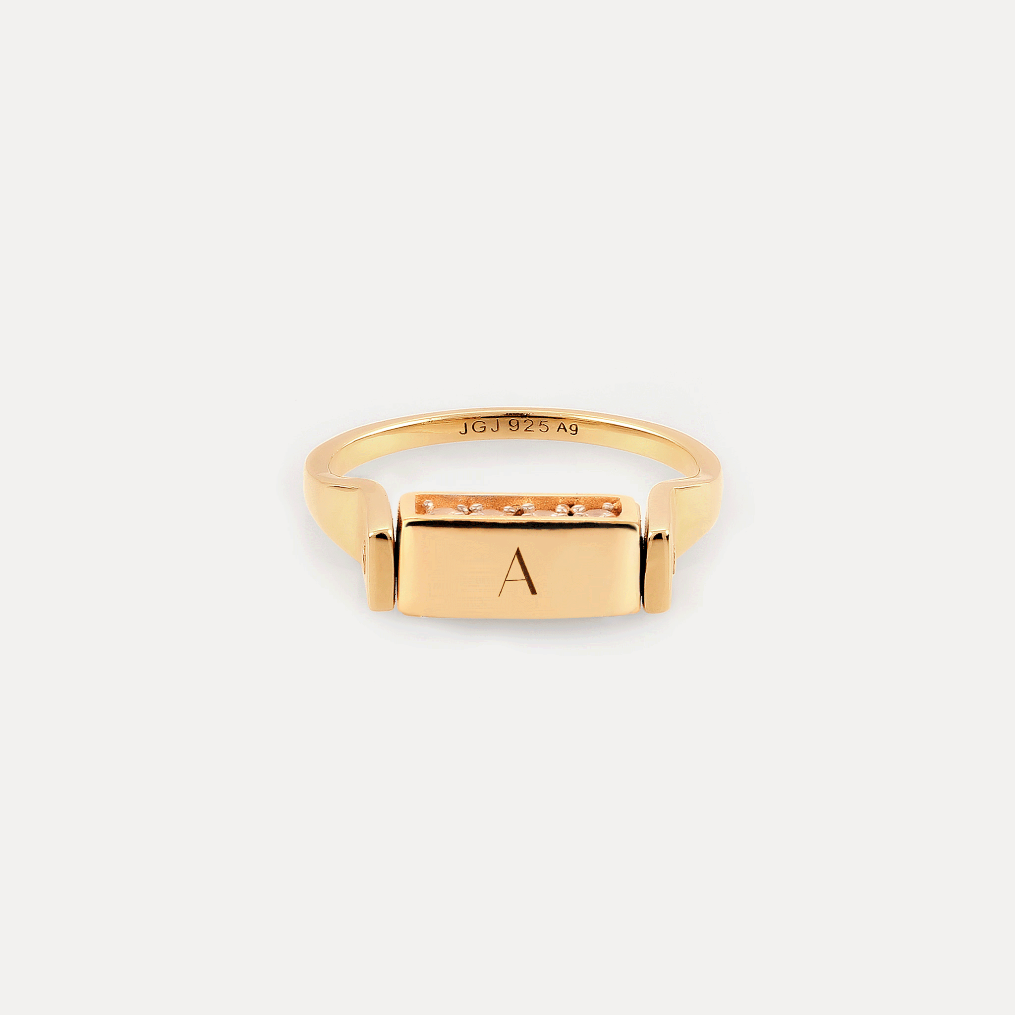 Saphir Engravable Brick Flip Ring