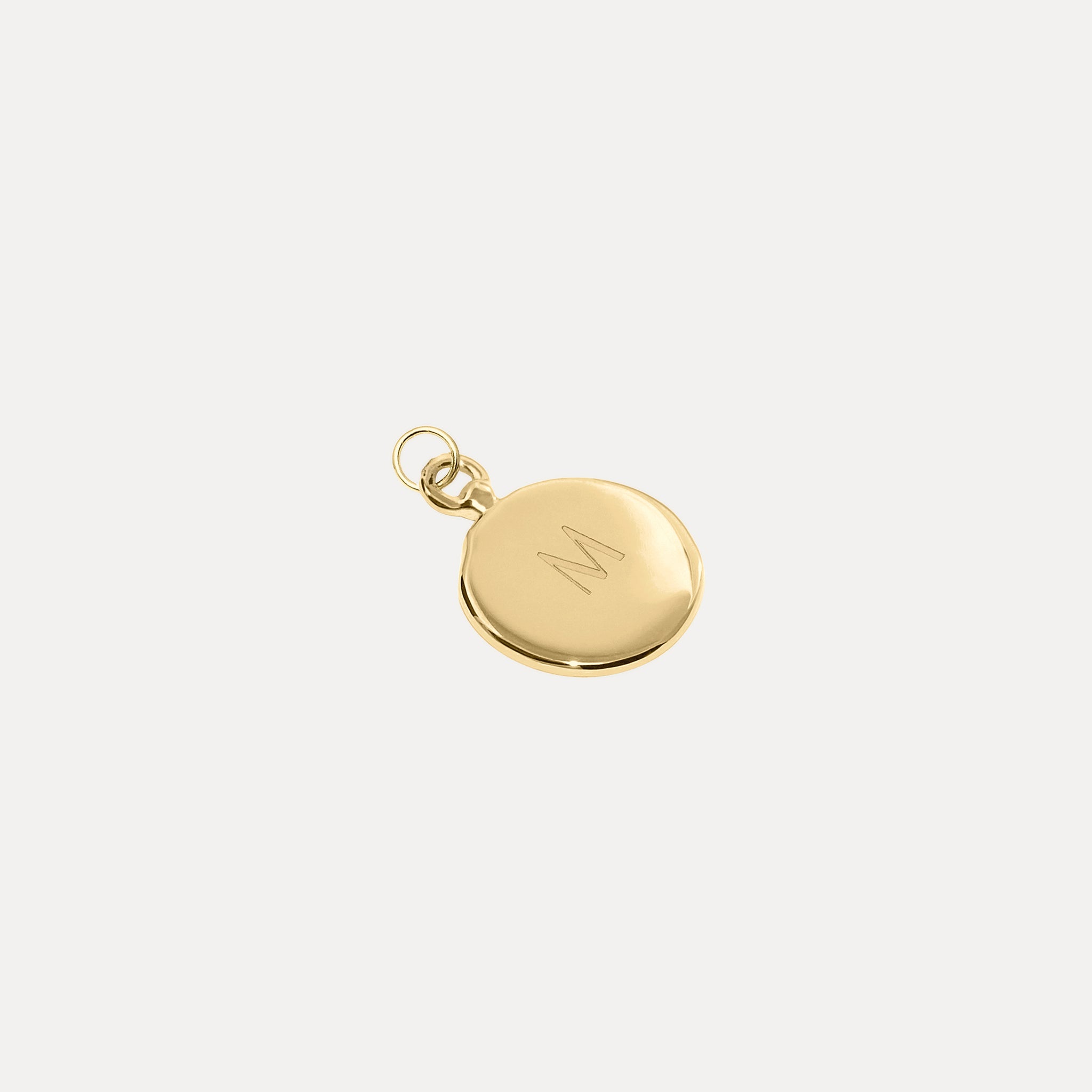 Engravable Fluid Medallion Kette 14k Massivgold - Hochglanz