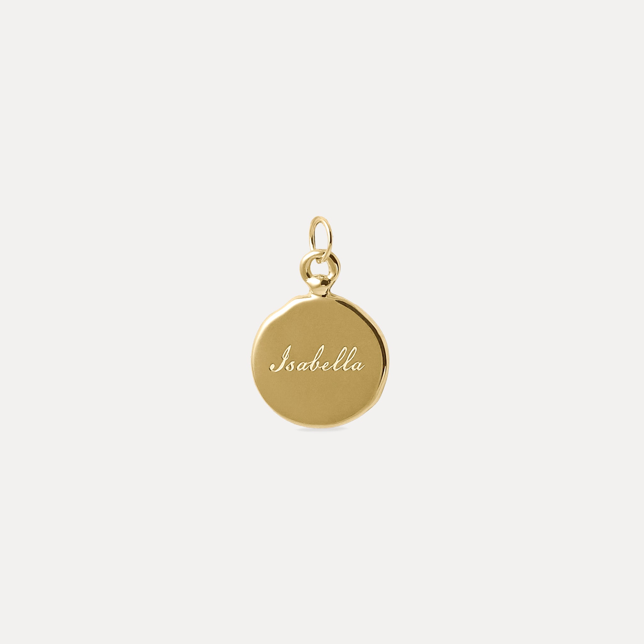 Engravable Fluid Medallion Kette 14k Massivgold - Hochglanz