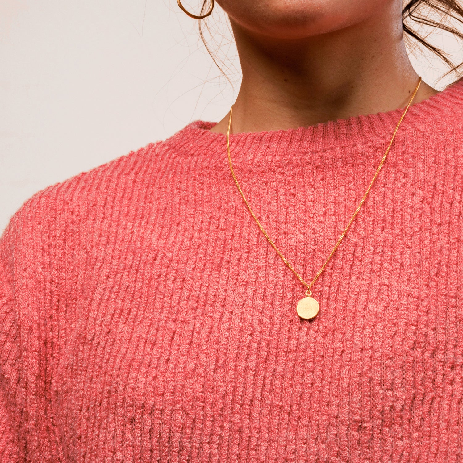 Fluid Medallion Anhänger | 585 Gold - Matt