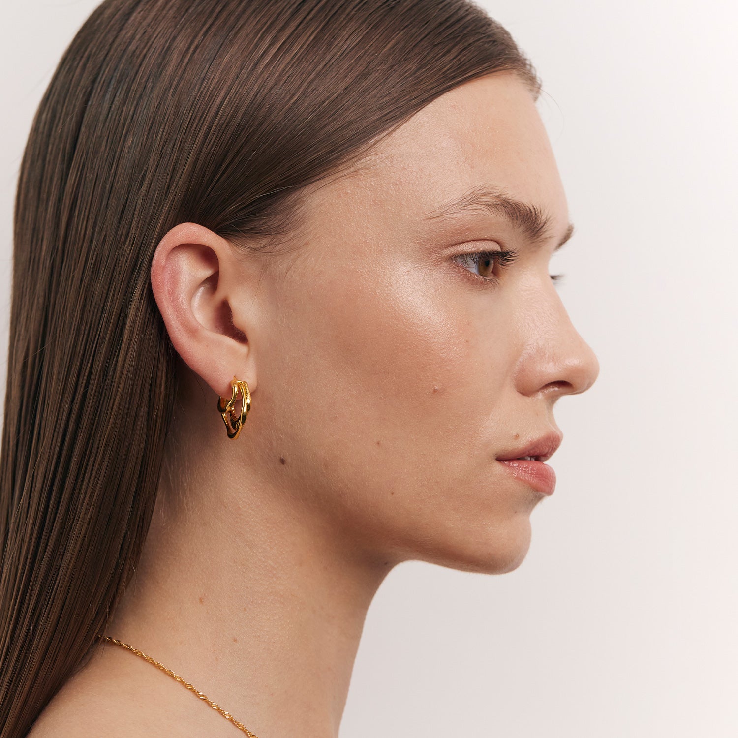 Fluid Triple Creolen Ohrringe Mixed Gold Vermeil
