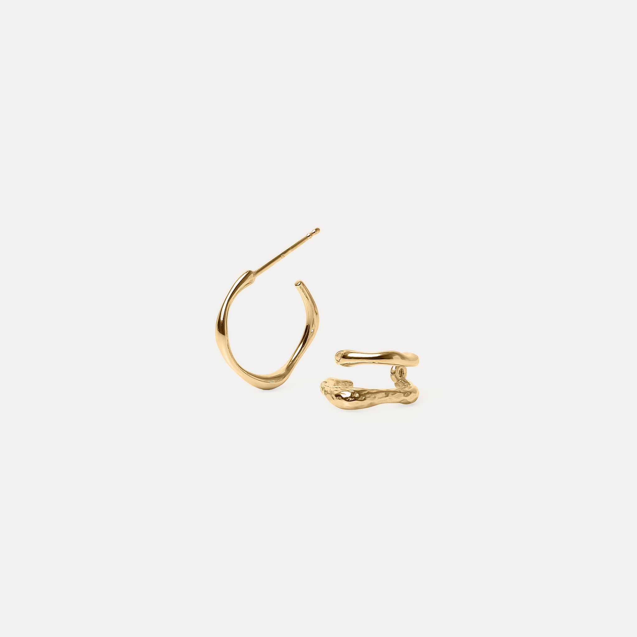 Fluid Triple Creolen Ohrringe | 585 Gold