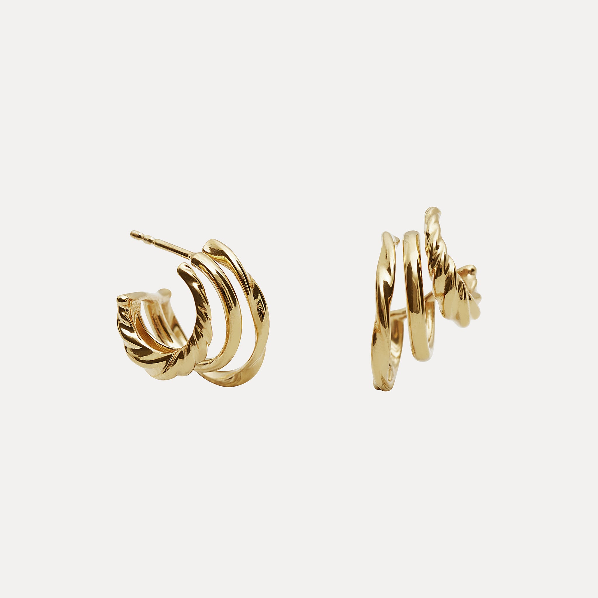 Flux Triple Creolen Ohrringe | 585 Gold
