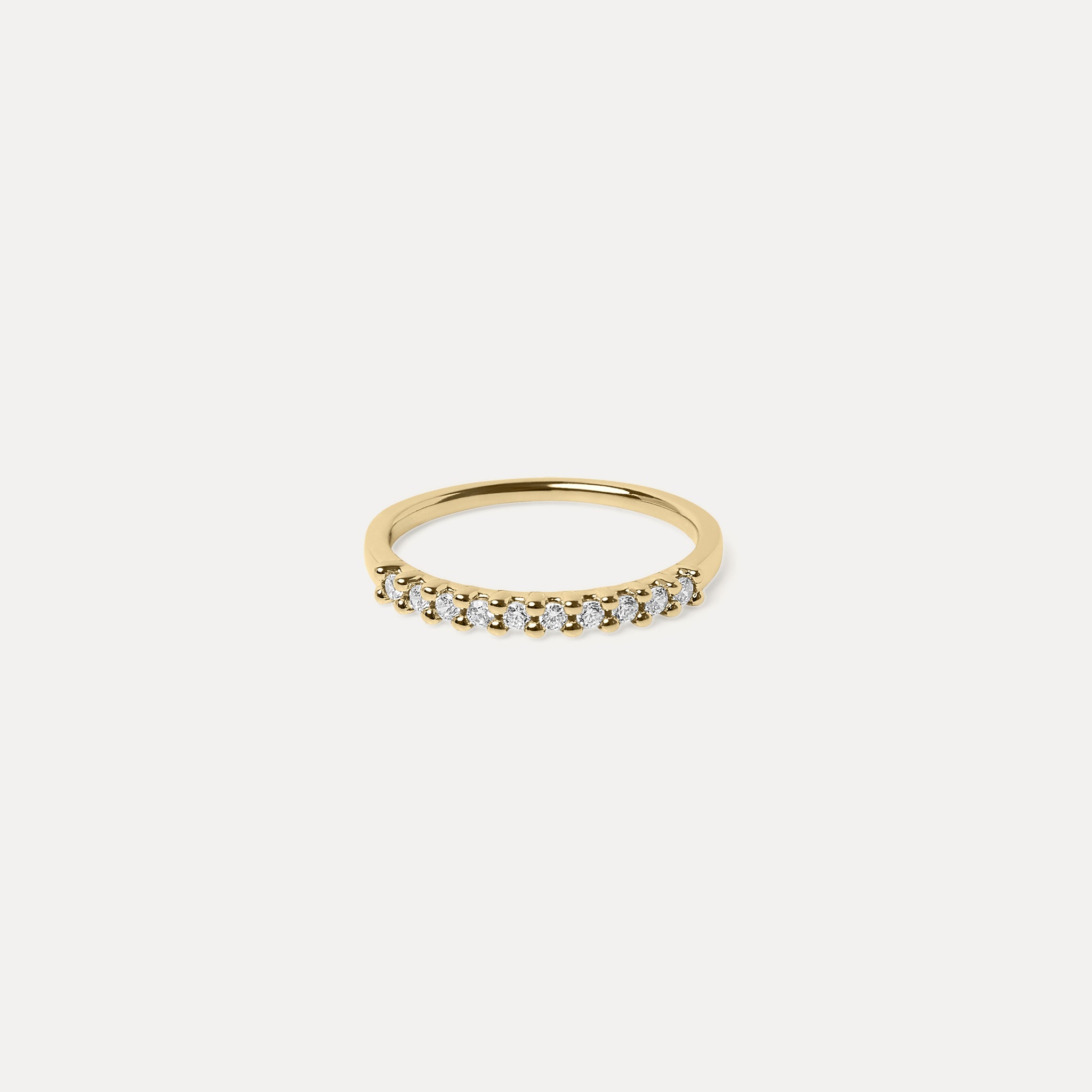 Weißer Saphir Half Eternity Ring | 585 Gold