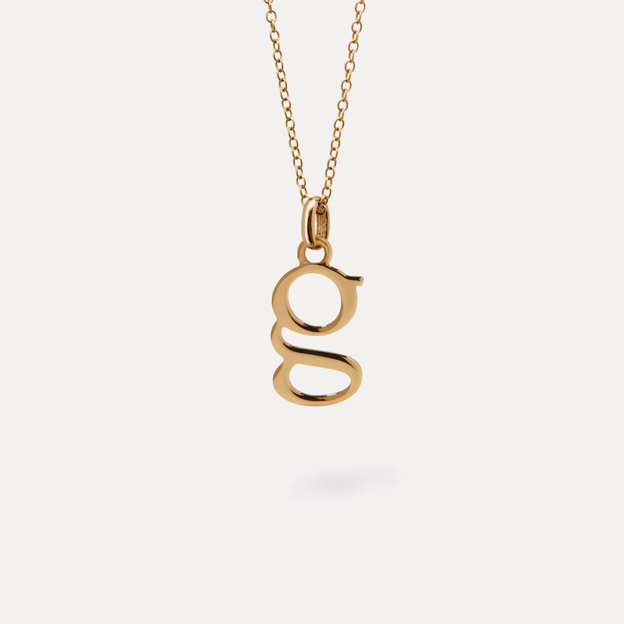 Initial mit Ankerkette 24k Gold Vermeil