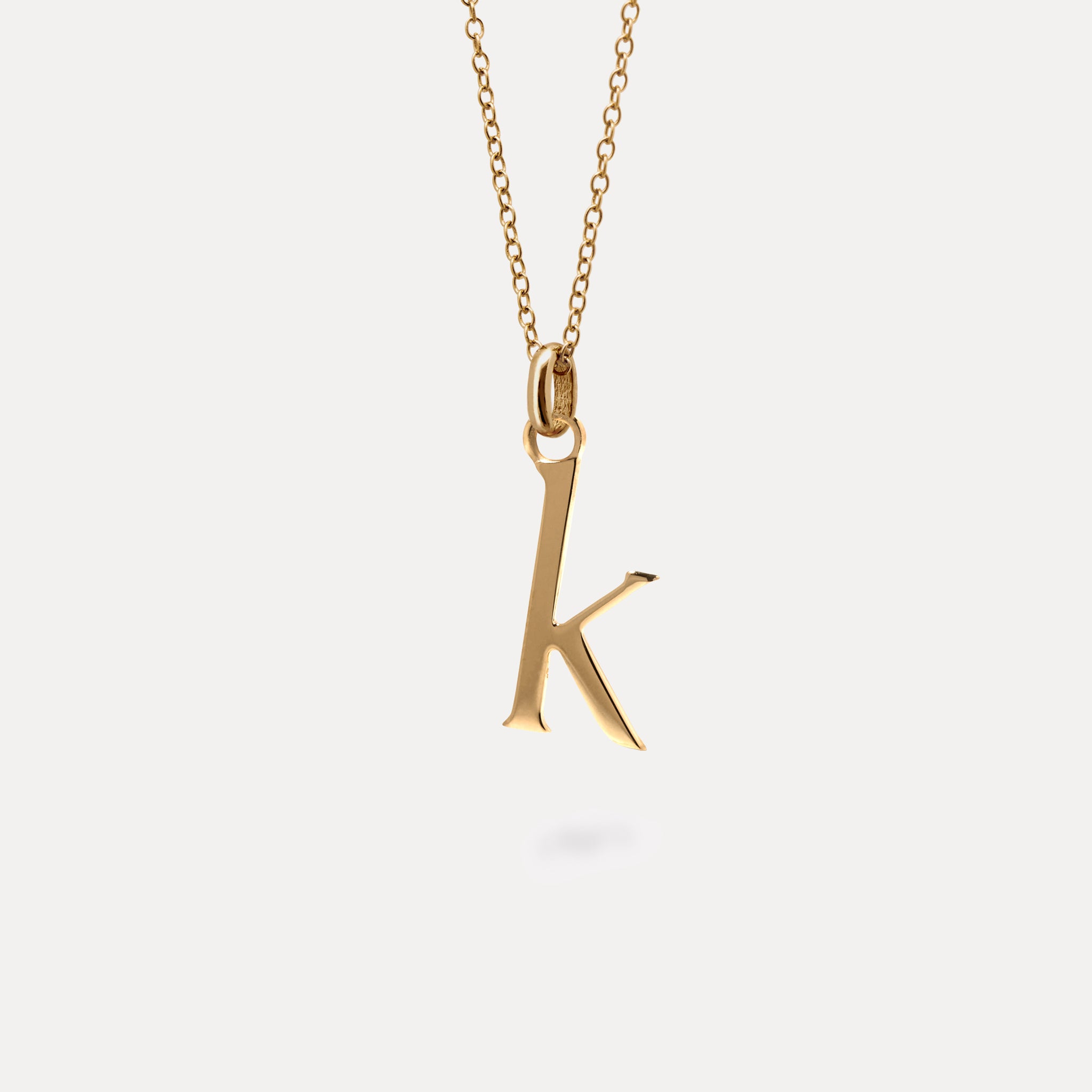 Initial mit Ankerkette 24k Gold Vermeil