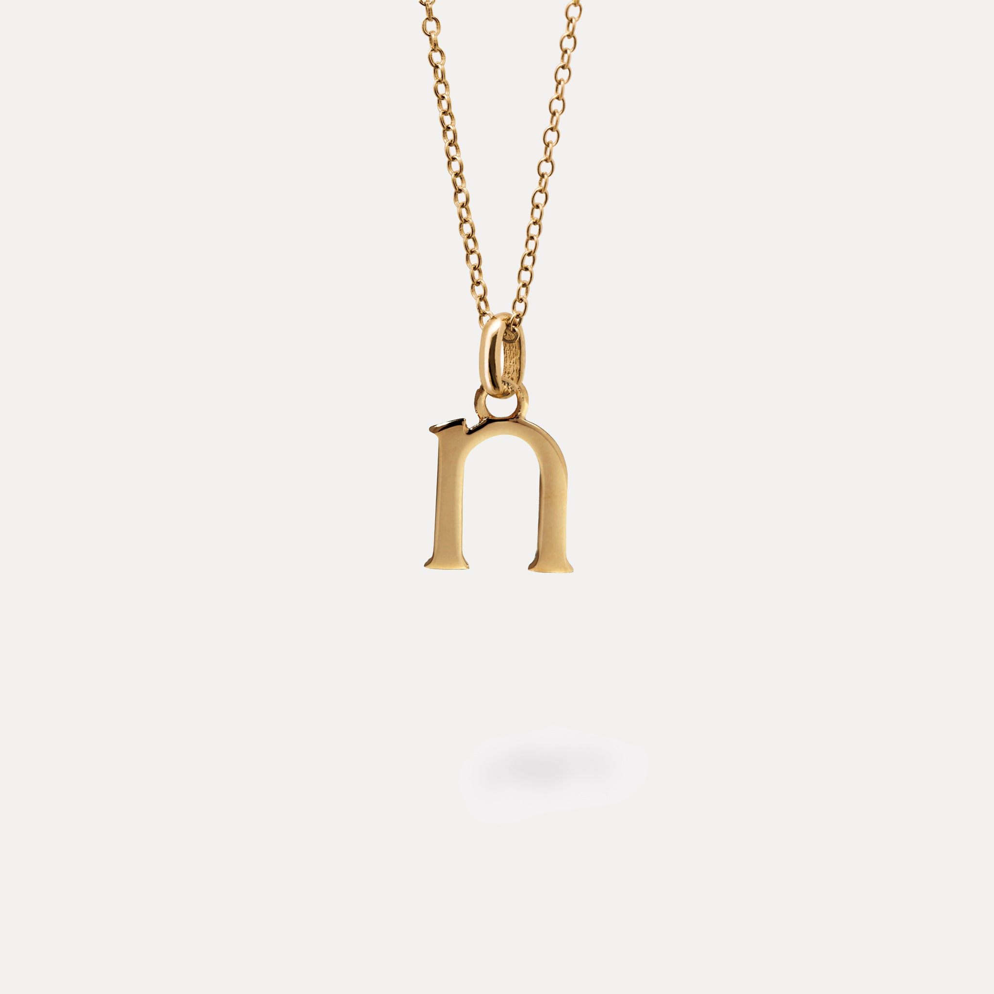 Initial mit Ankerkette 24k Gold Vermeil