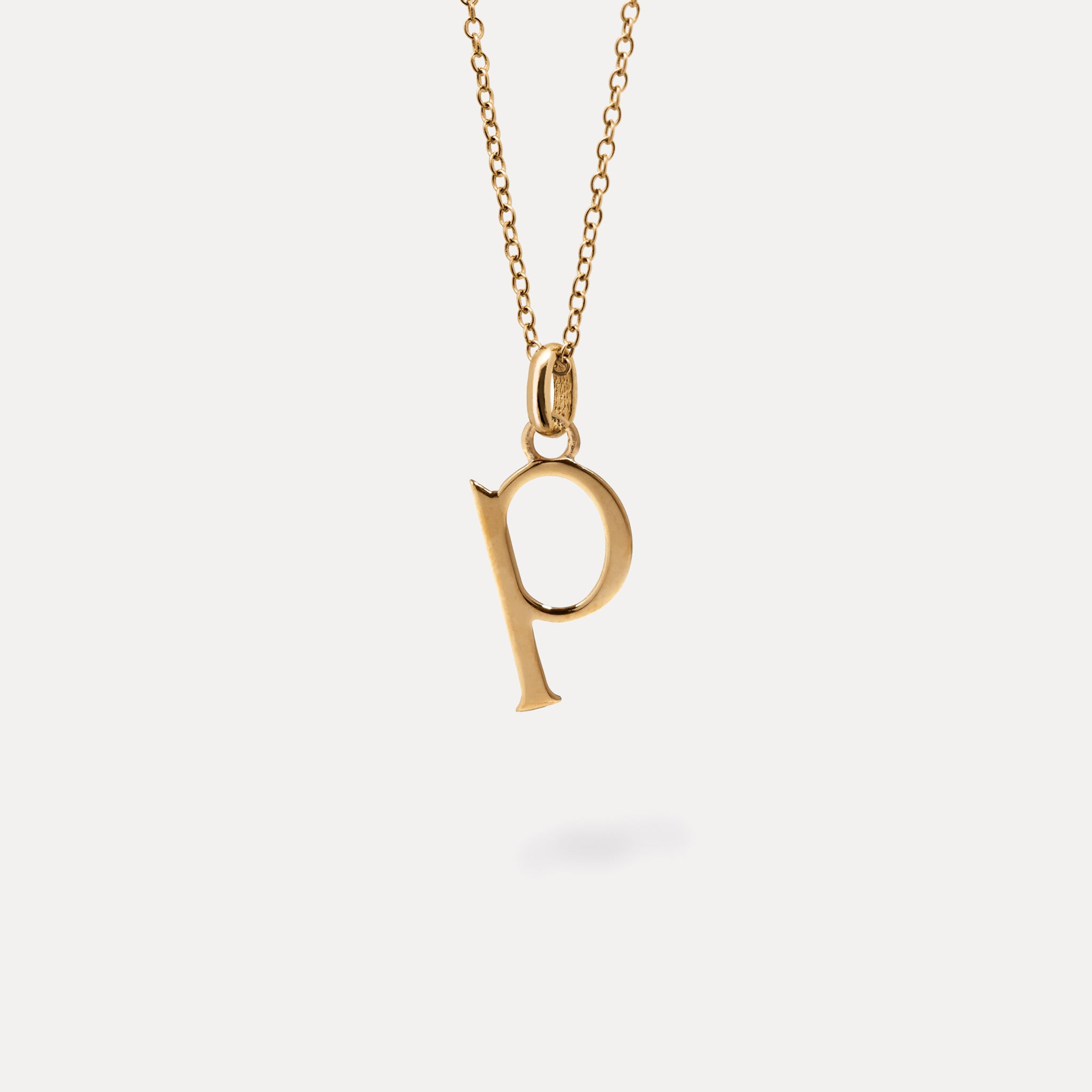 Initial mit Ankerkette 24k Gold Vermeil