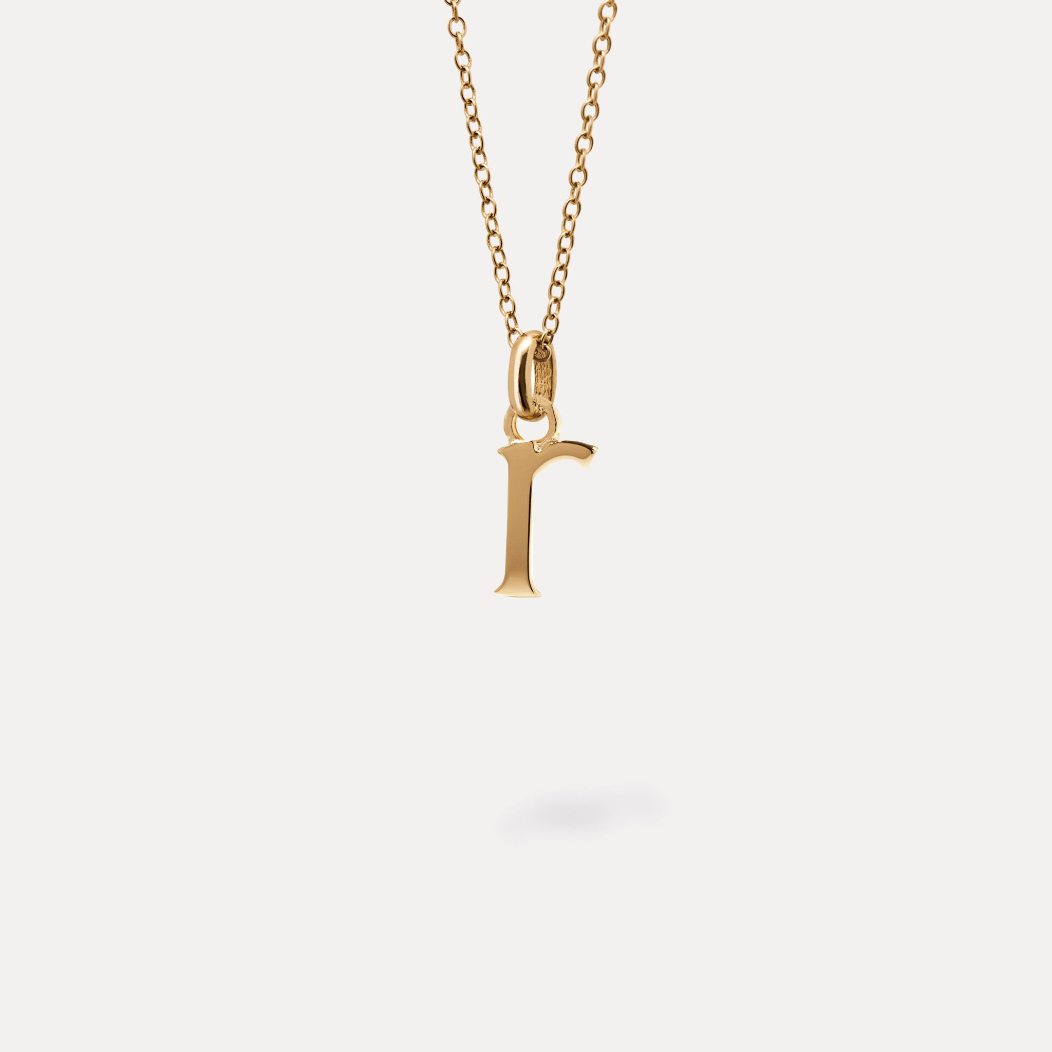 Initial mit Ankerkette 24k Gold Vermeil
