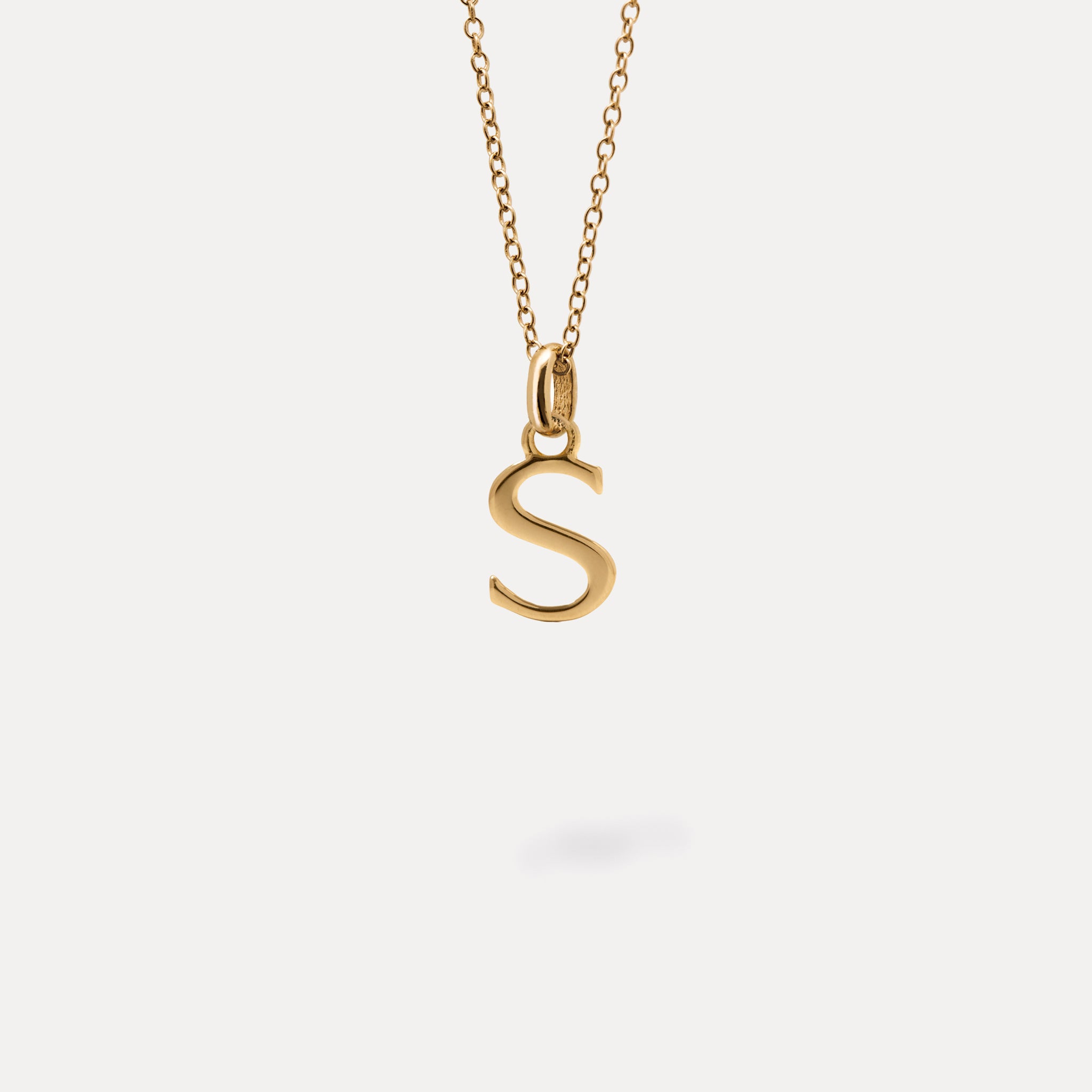 Initial mit Ankerkette 24k Gold Vermeil