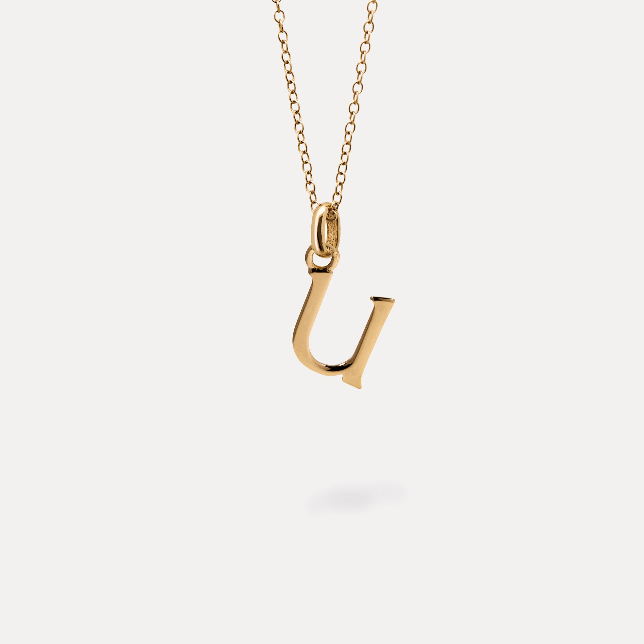 Initial mit Ankerkette 24k Gold Vermeil