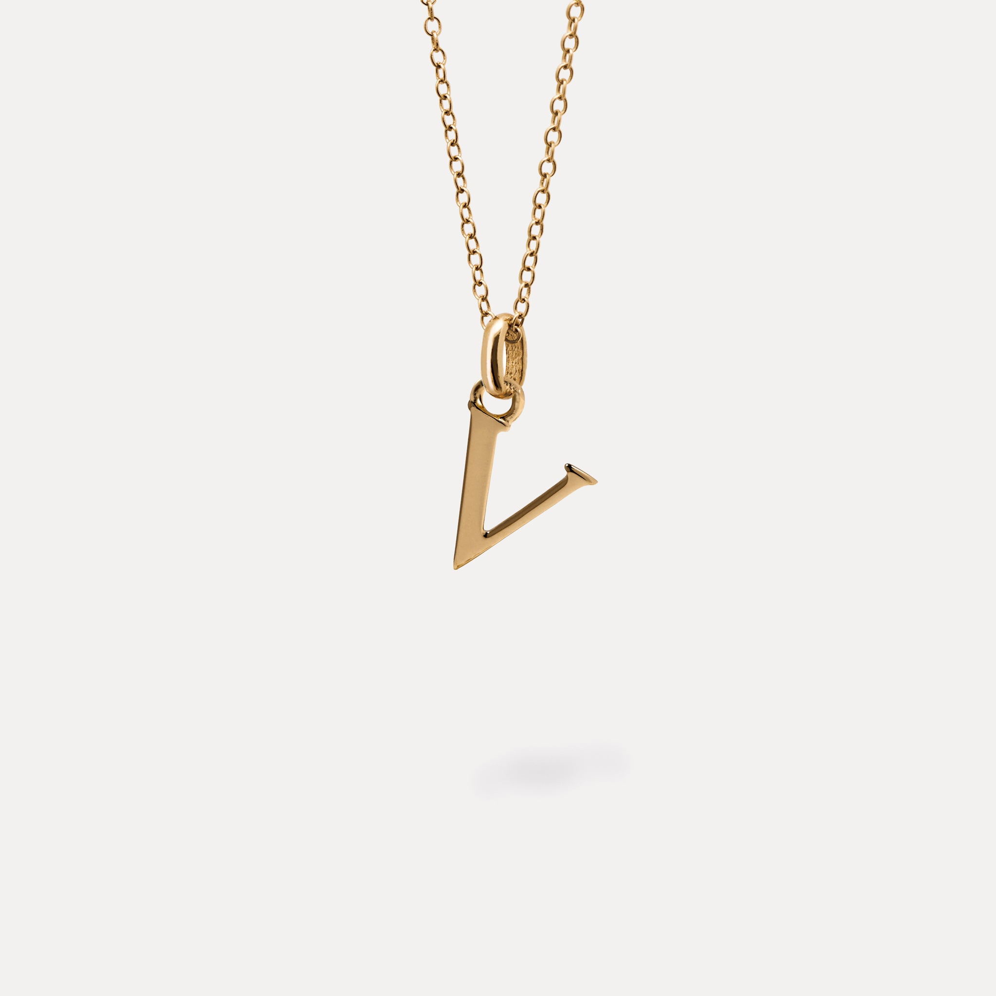 Initial mit Ankerkette 24k Gold Vermeil