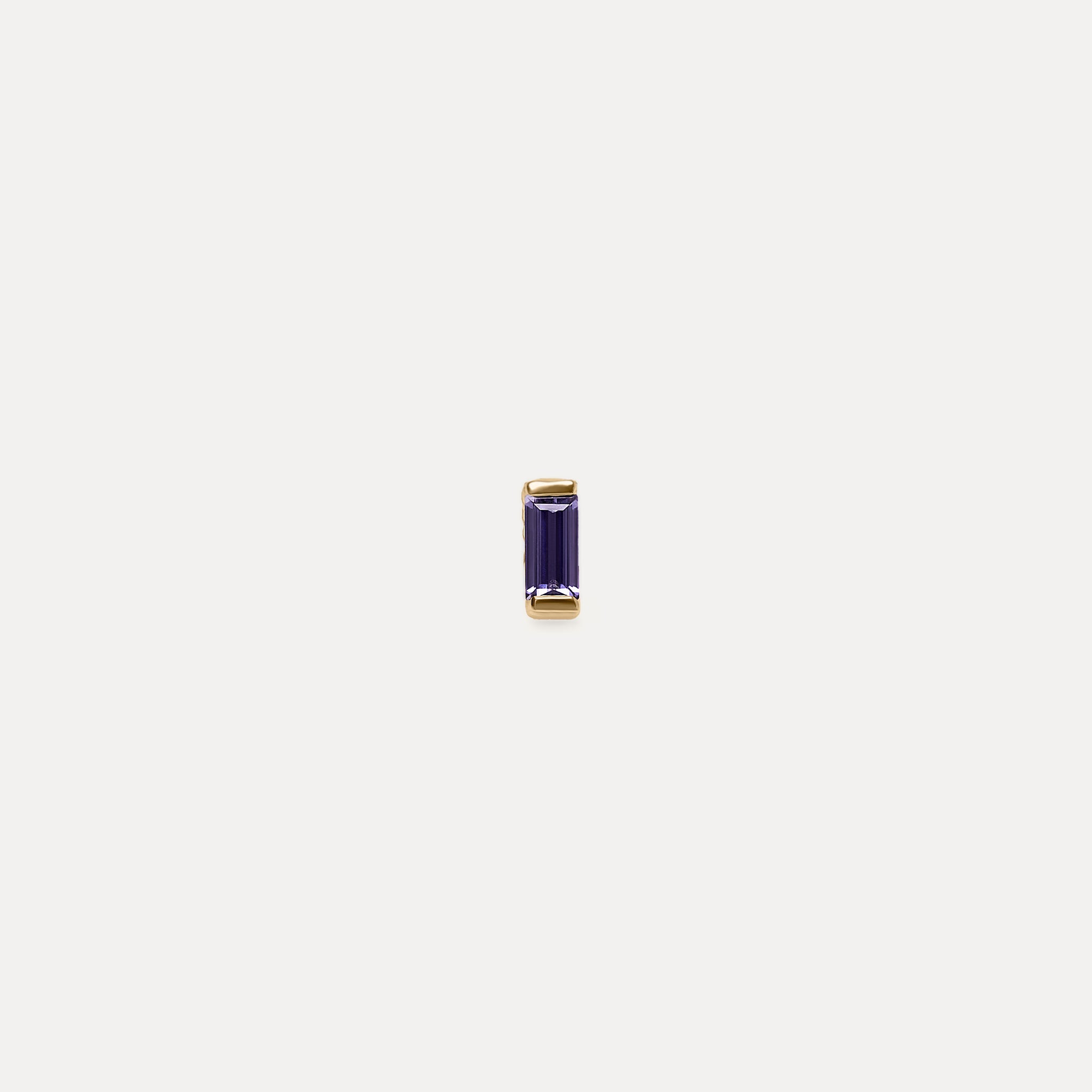 Iolith Baguette Textured Ohrstecker Ohrringe - Single | 585 Gold