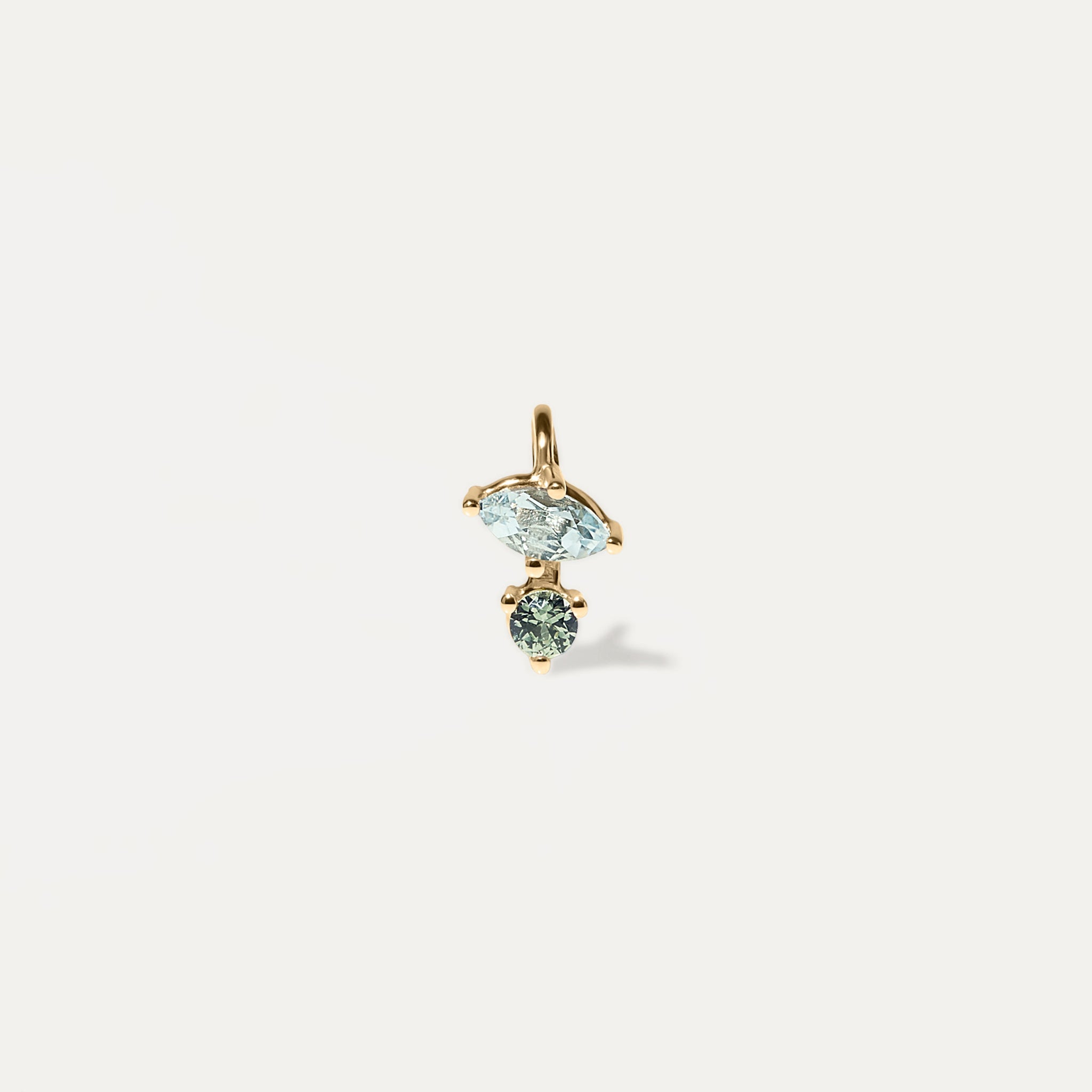 Aquamarin & Grüner Saphir Joy Anhänger | 585 Gold