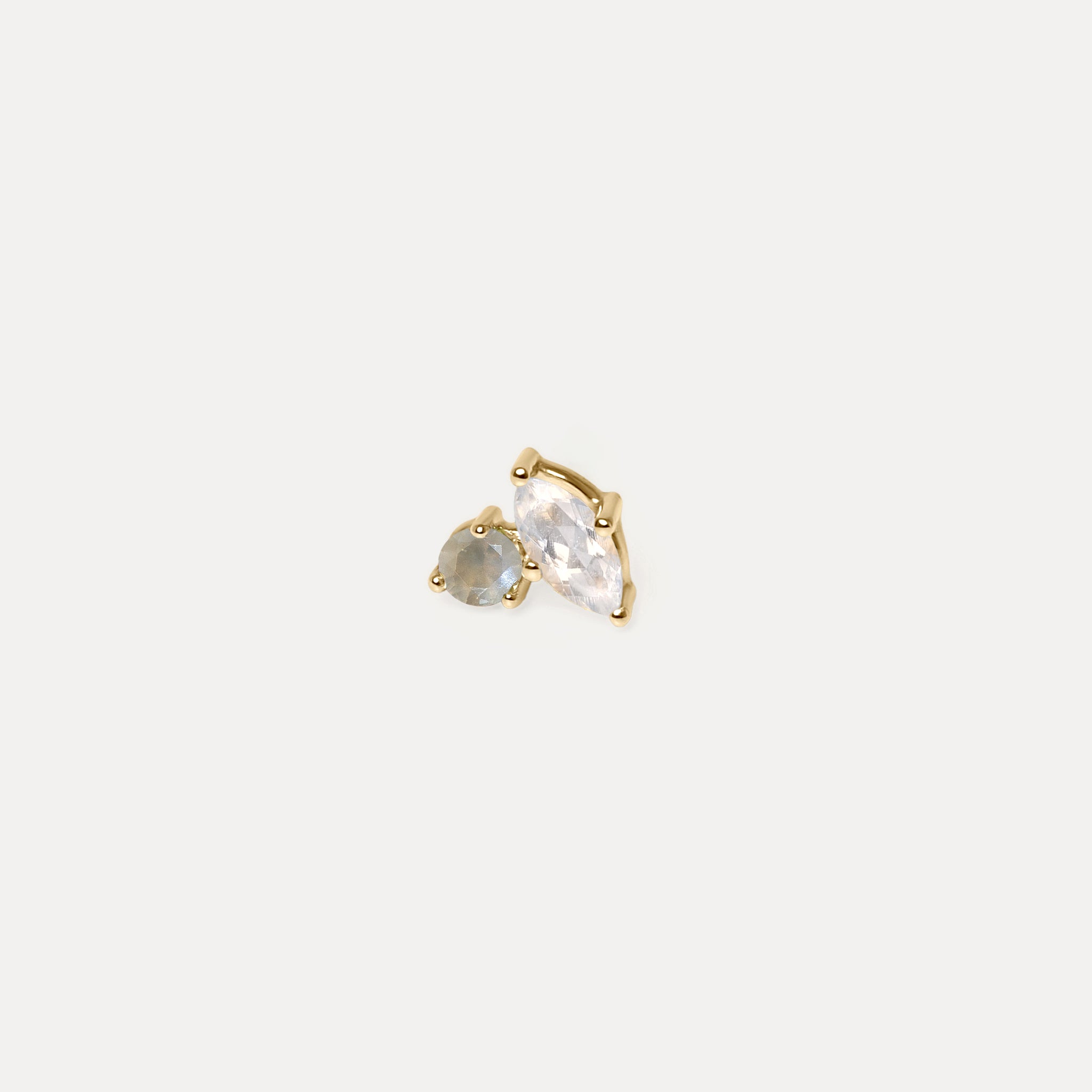 Mondstein & Grauer Mondstein Joy Ohrstecker Ohrringe - Single | 585 Gold