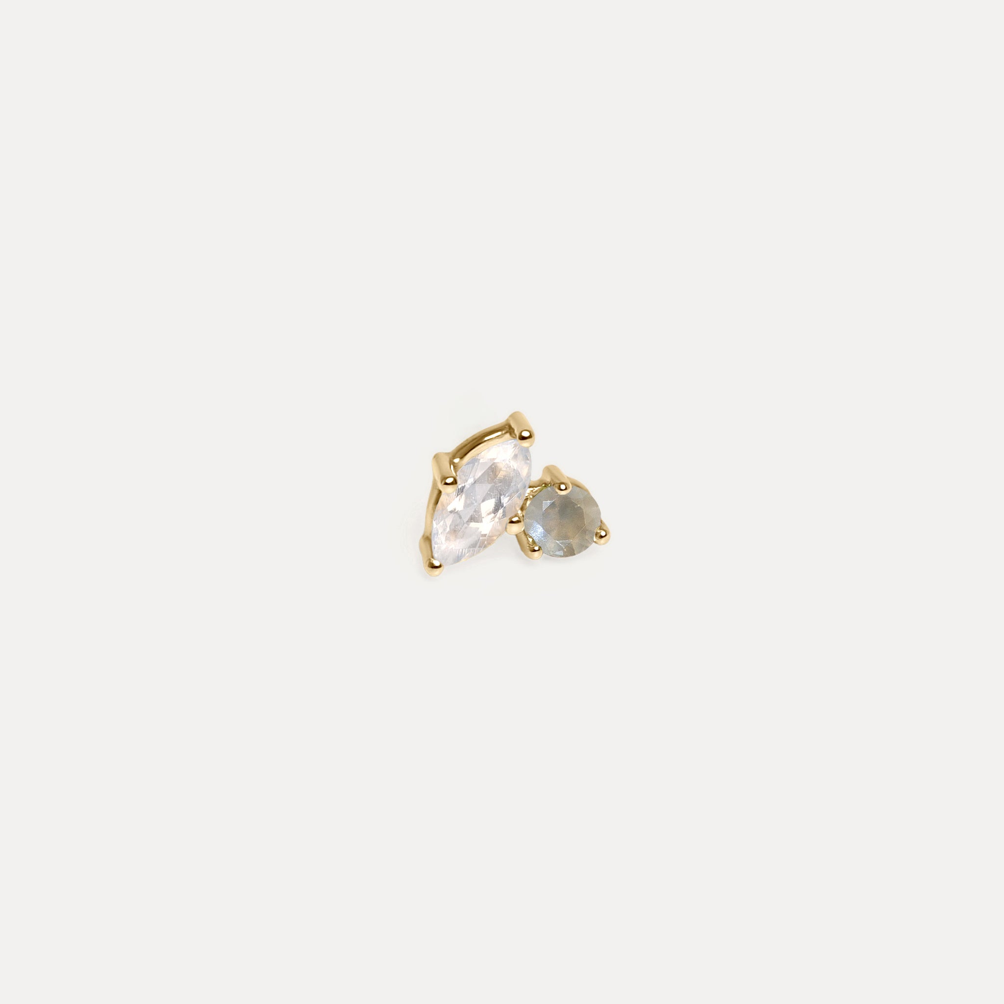 Mondstein & Grauer Mondstein Joy Ohrstecker Ohrringe - Single | 585 Gold