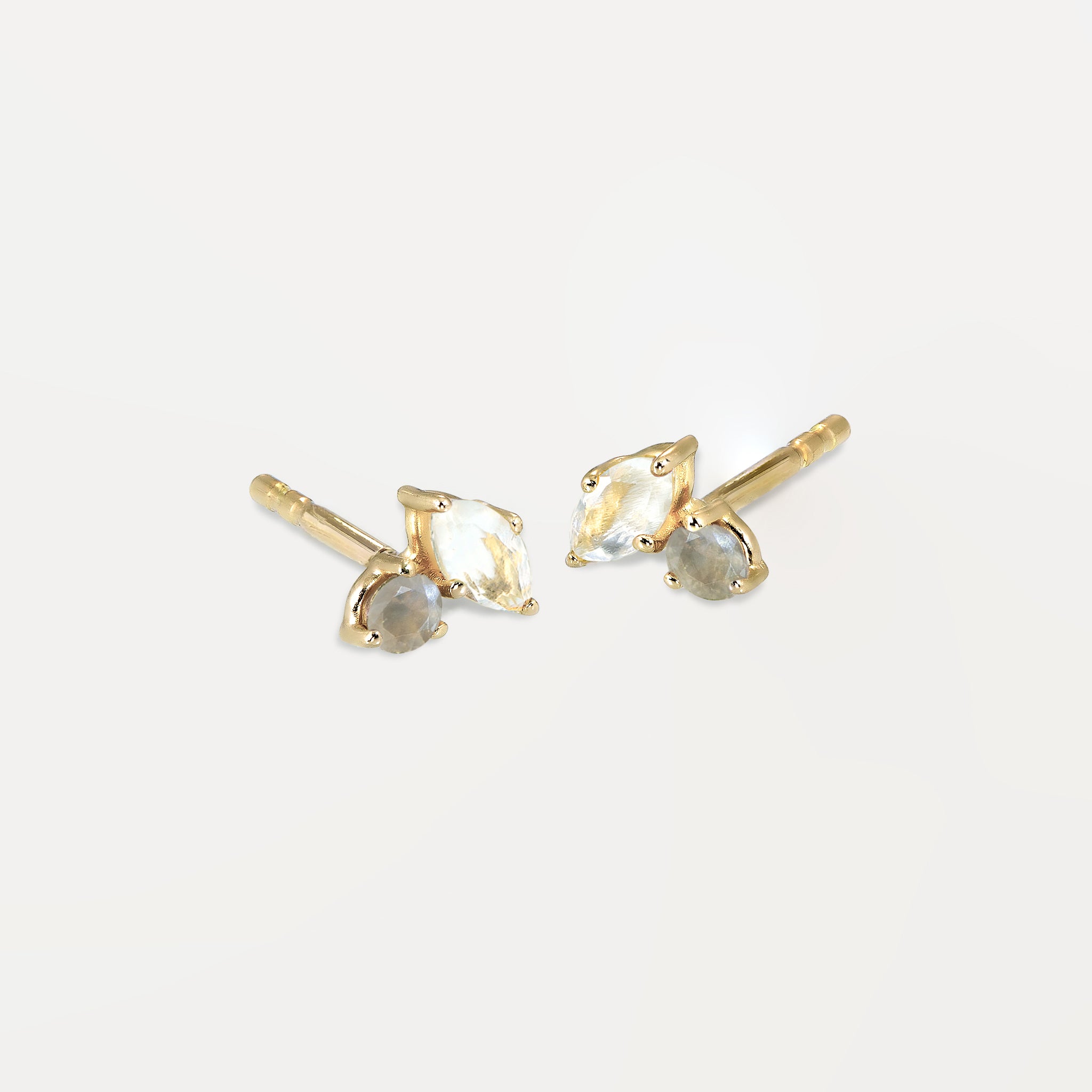 Mondstein & Grauer Mondstein Joy Ohrstecker Ohrringe | 585 Gold