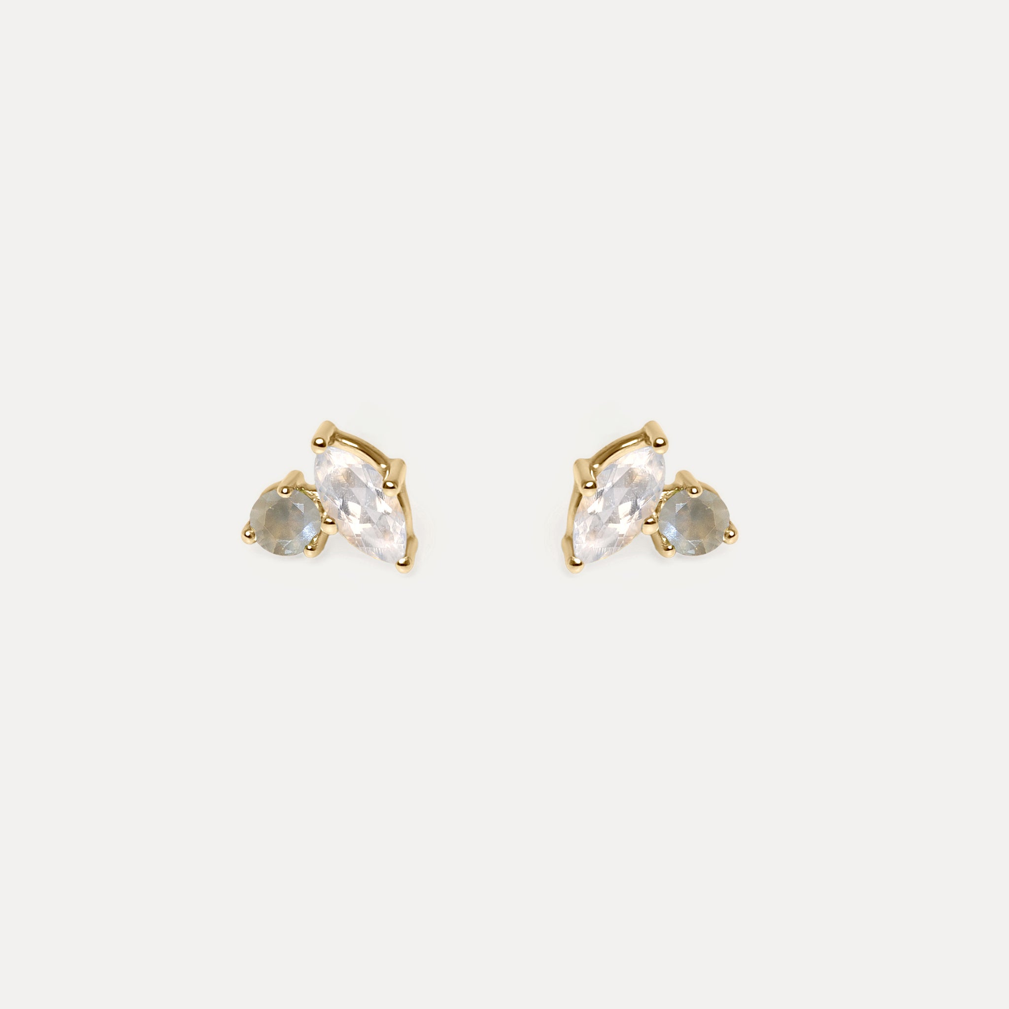Mondstein & Grauer Mondstein Joy Ohrstecker Ohrringe | 585 Gold