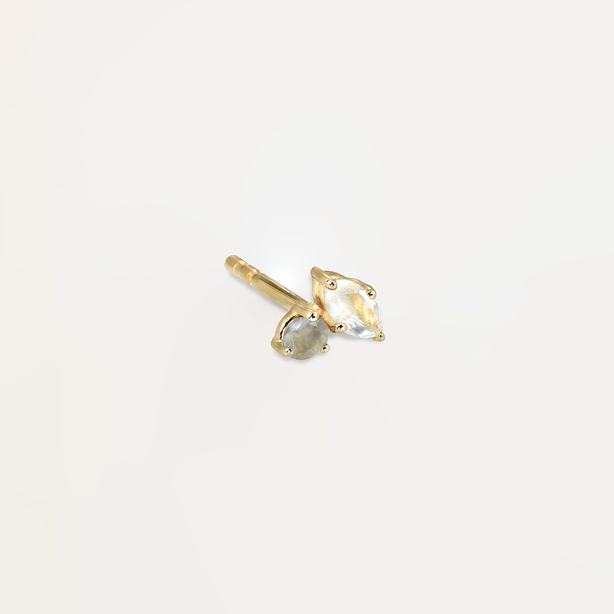 Mondstein & Grauer Mondstein Joy Ohrstecker Ohrringe - Single | 585 Gold