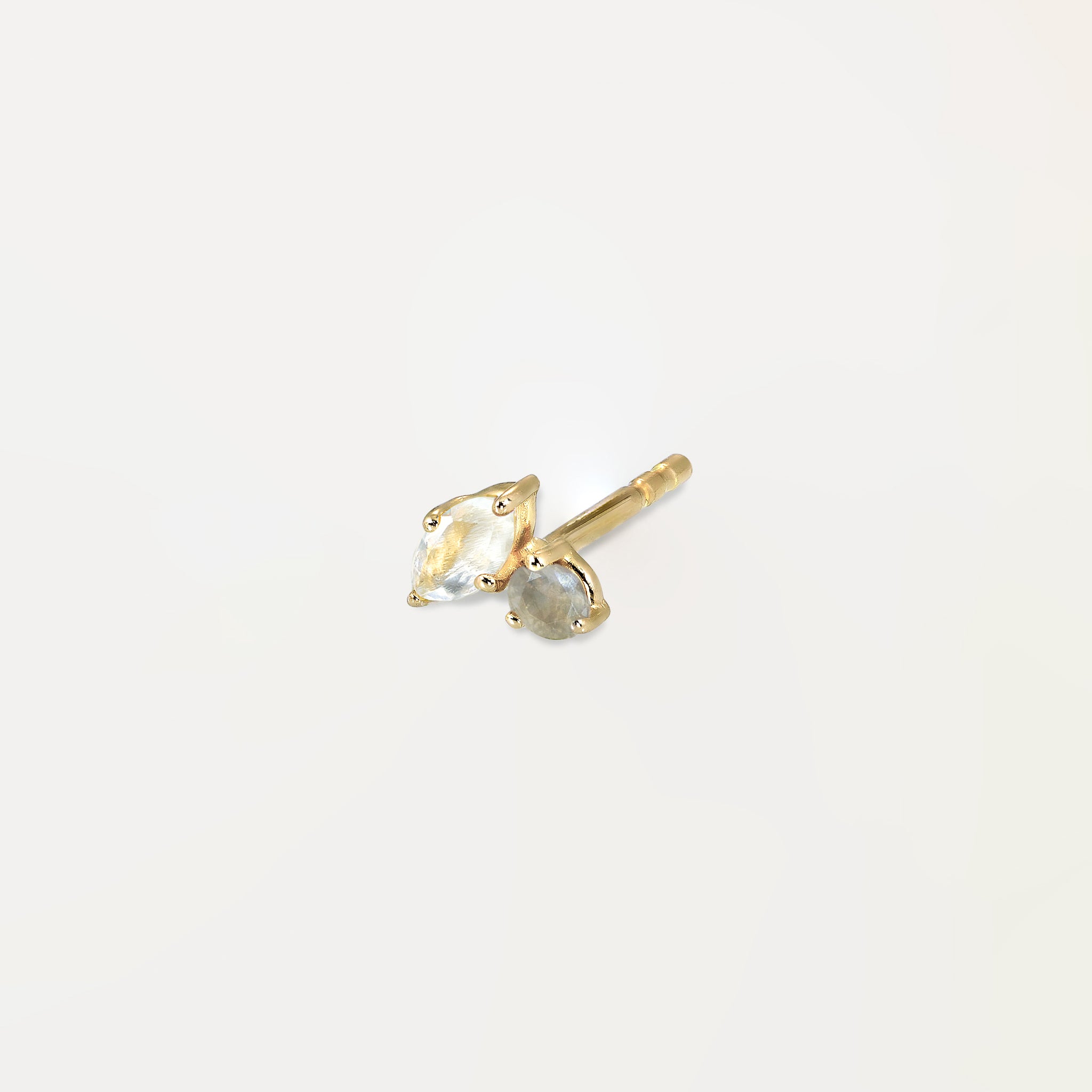 Mondstein & Grauer Mondstein Joy Ohrstecker Ohrringe - Single | 585 Gold