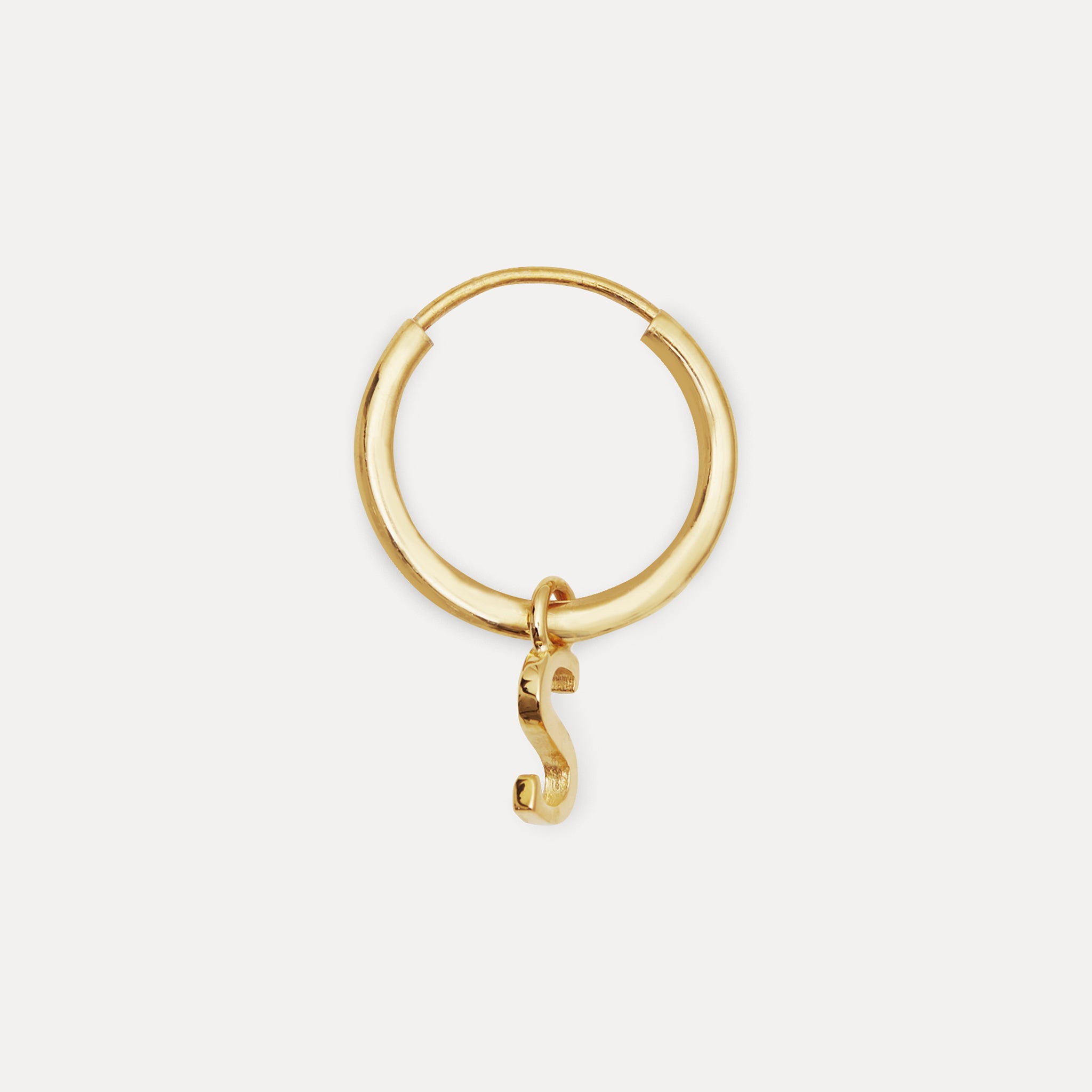 Mini Initial Creolen Ohrringe Klein - Single | 585 Gold