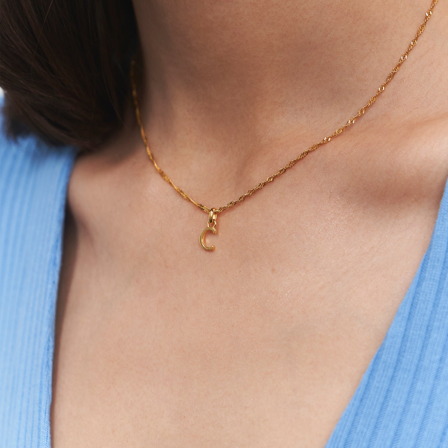 Mini Initial Kette | 585 Gold