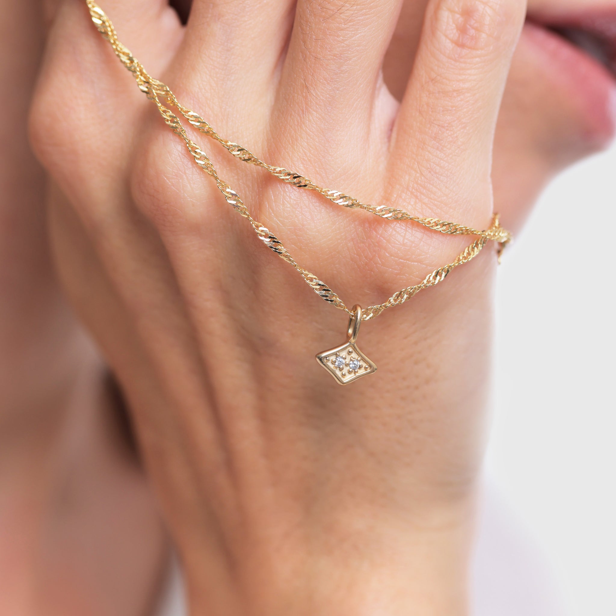 Weißer Saphir Supernova Pavé Anhänger