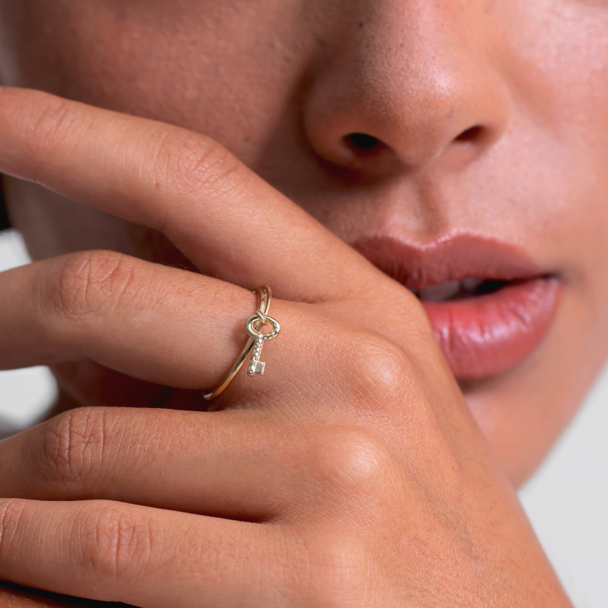 Tiny Key Ring | 585 Gold