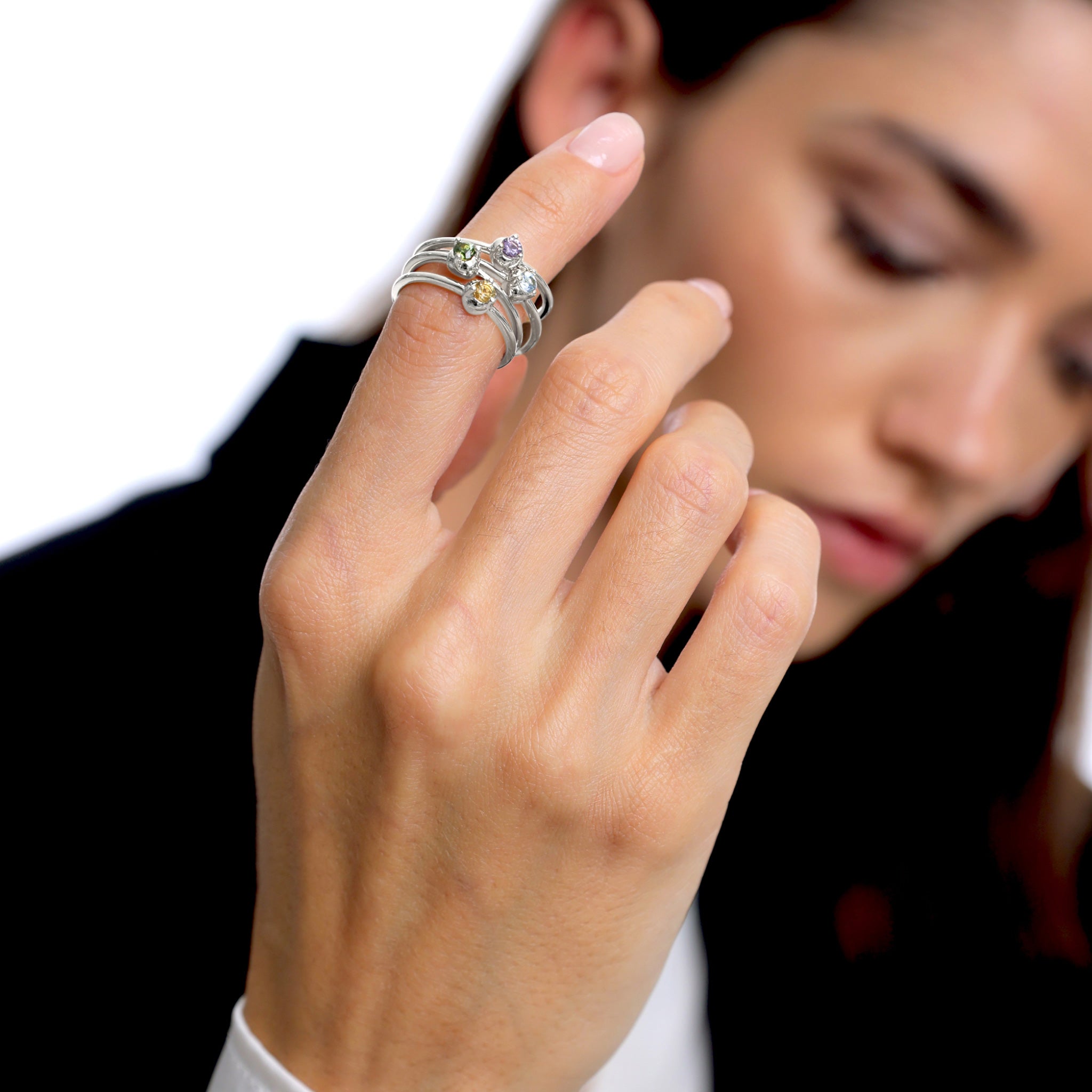 Mini Birthstone Ring 925 Silber