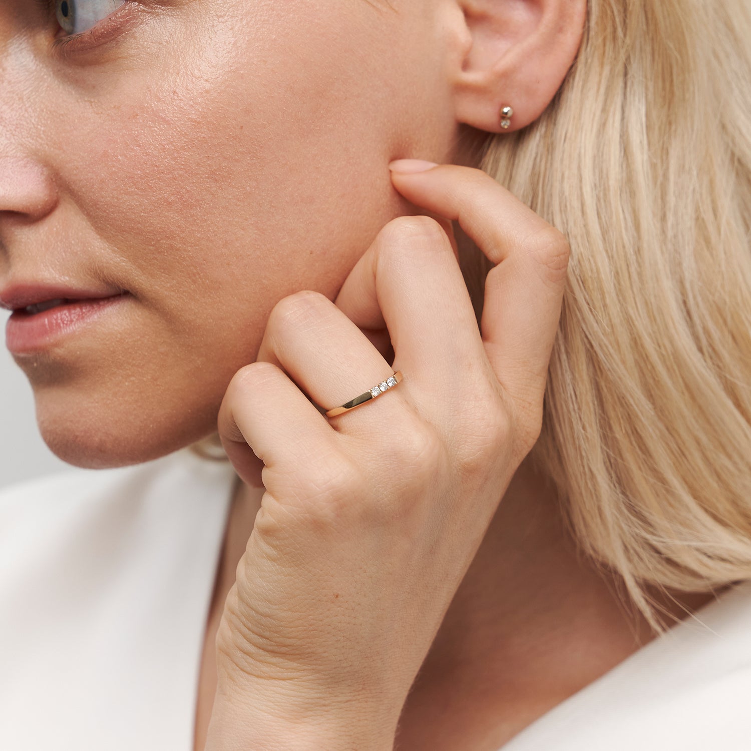 Diamant Pavé Bar Ring | 585 Gold