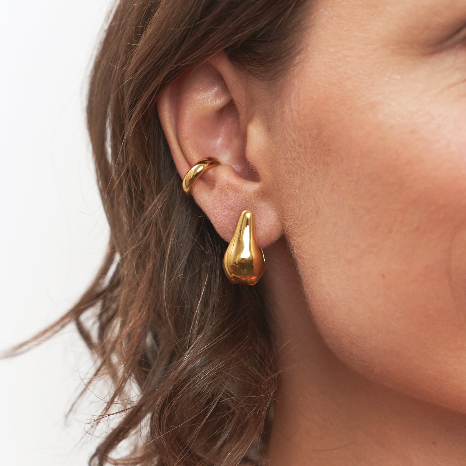 Eden Pear Creolen Ohrringe | 585 Gold