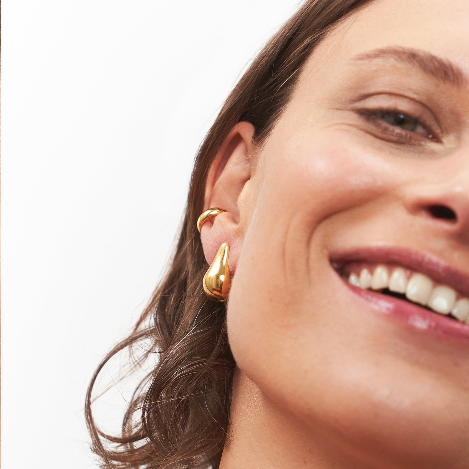 Eden Pear Creolen Ohrringe | 585 Gold