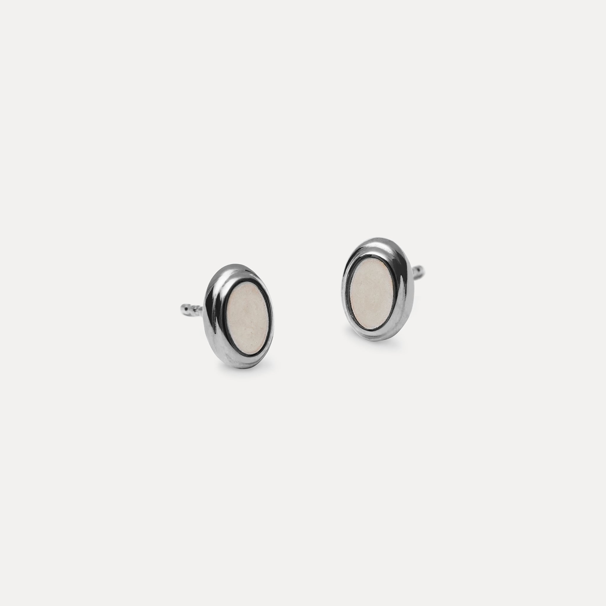 Perlenweiß Enamel Ohrstecker Ohrringe