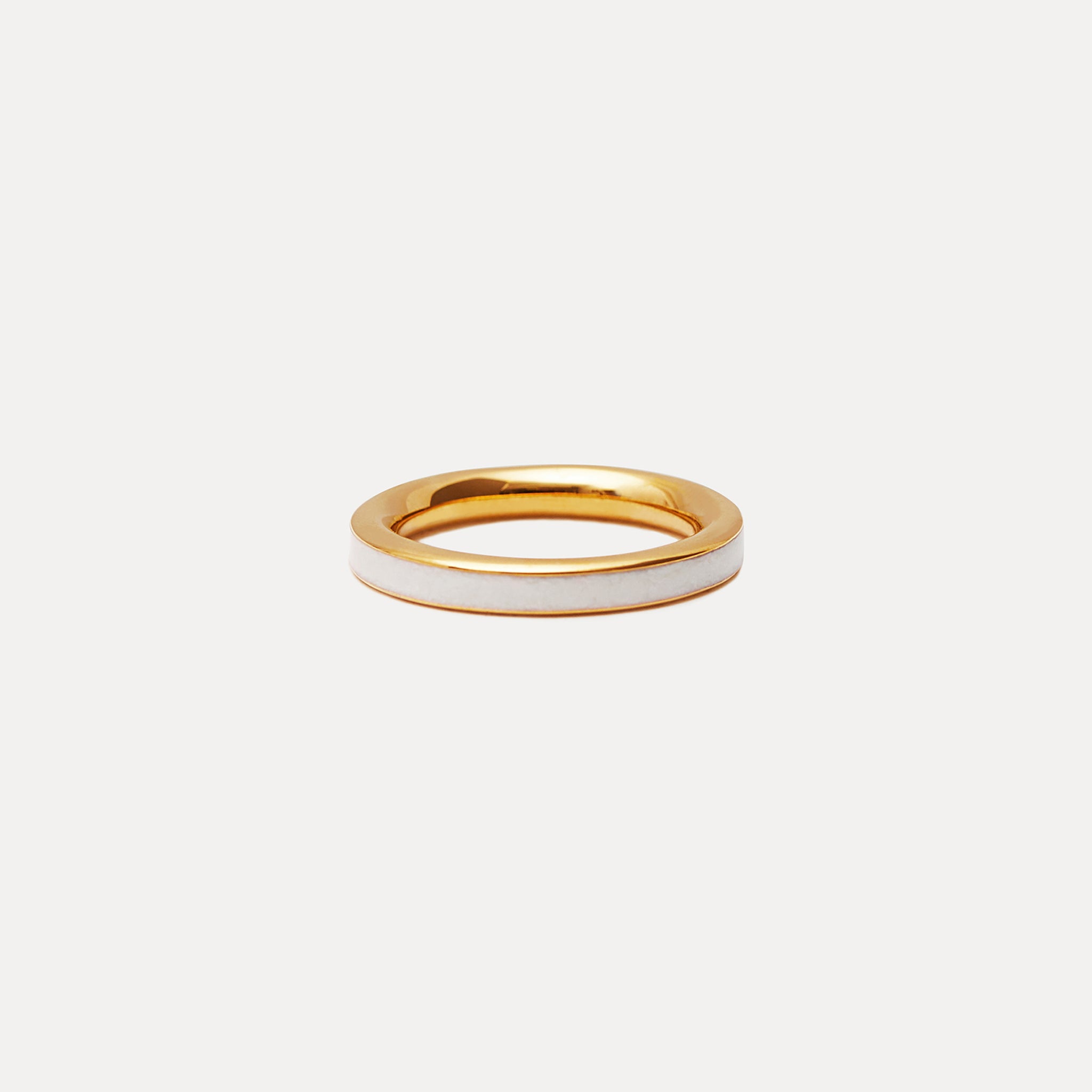 Perlenweiß Enamel Ring