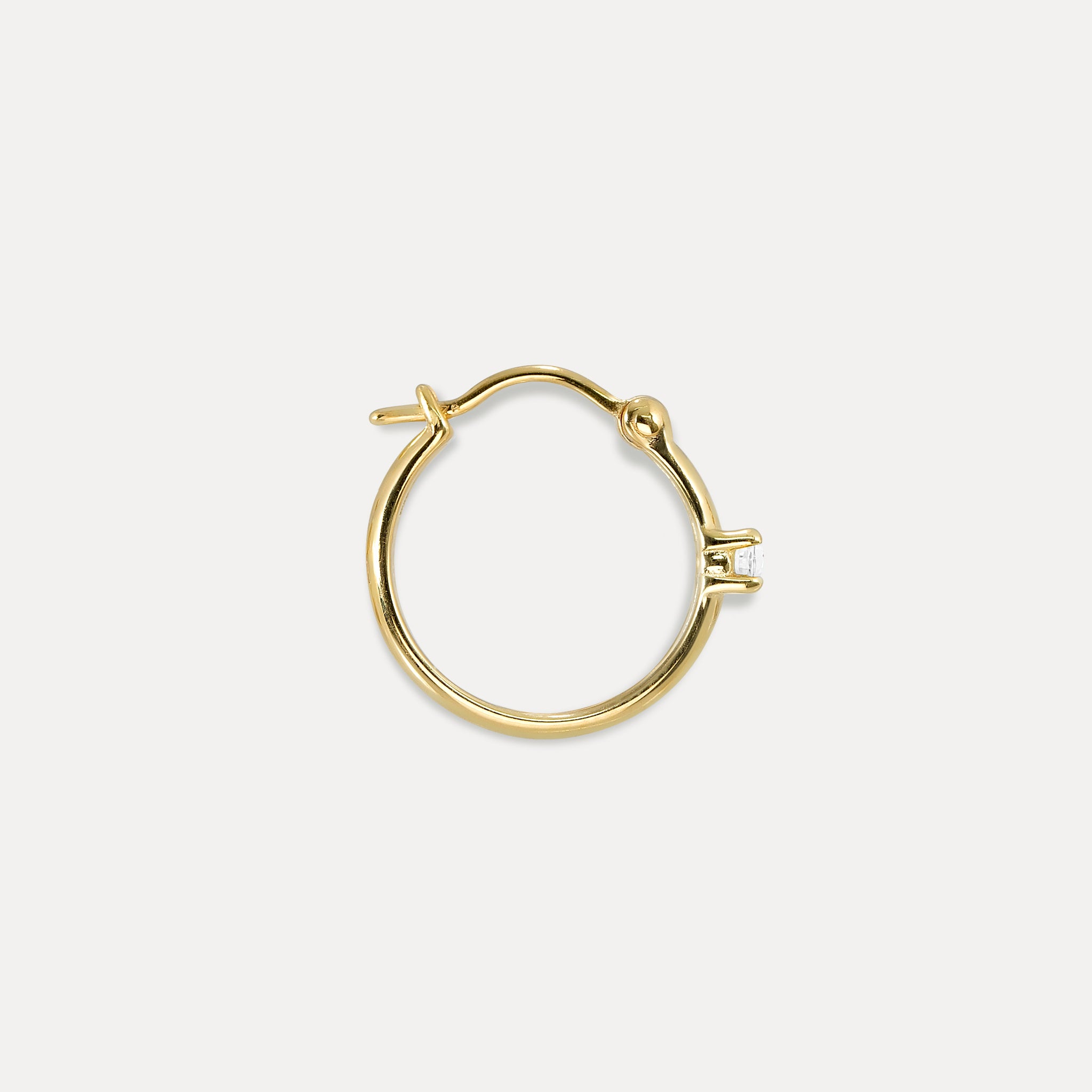 Diamant Point of Light Creolen Ohrringe - Single | 585 Gold