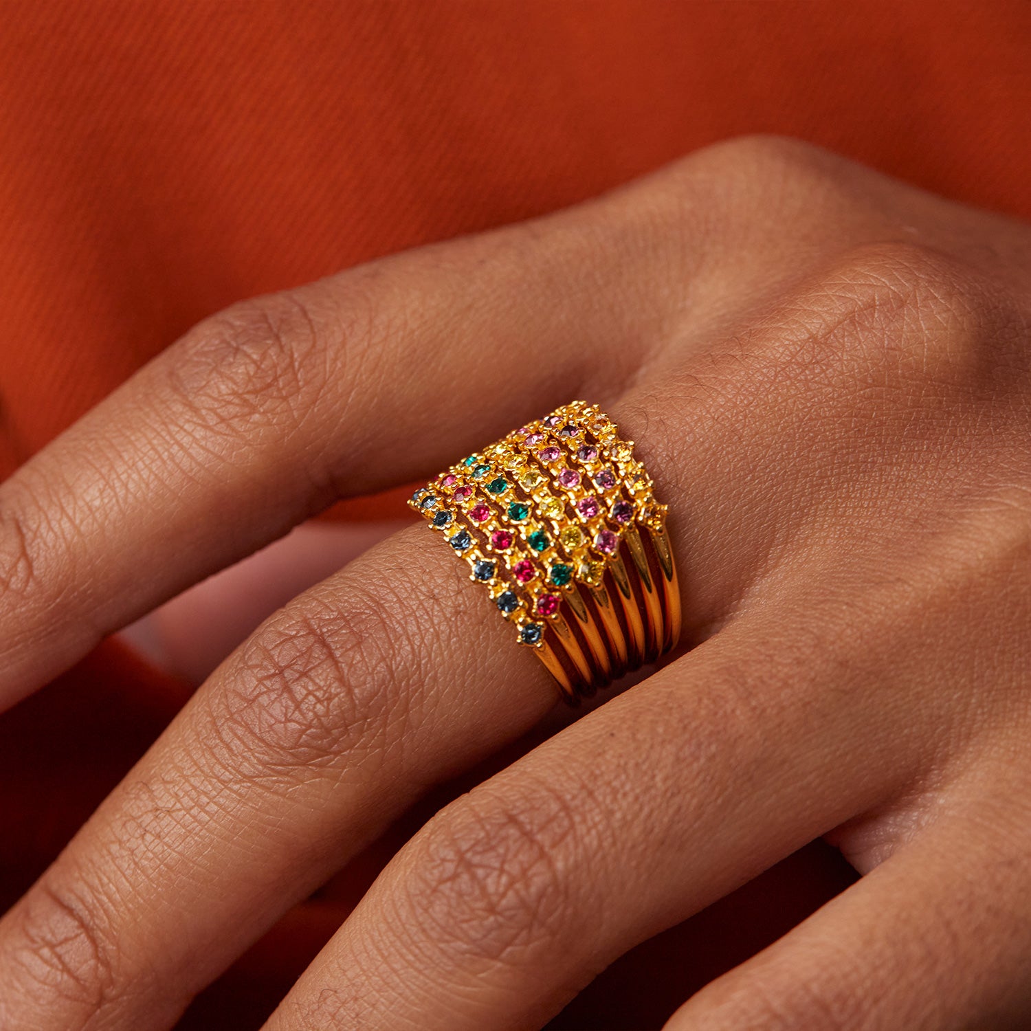 Grüne Kristalle Color Delight Ring